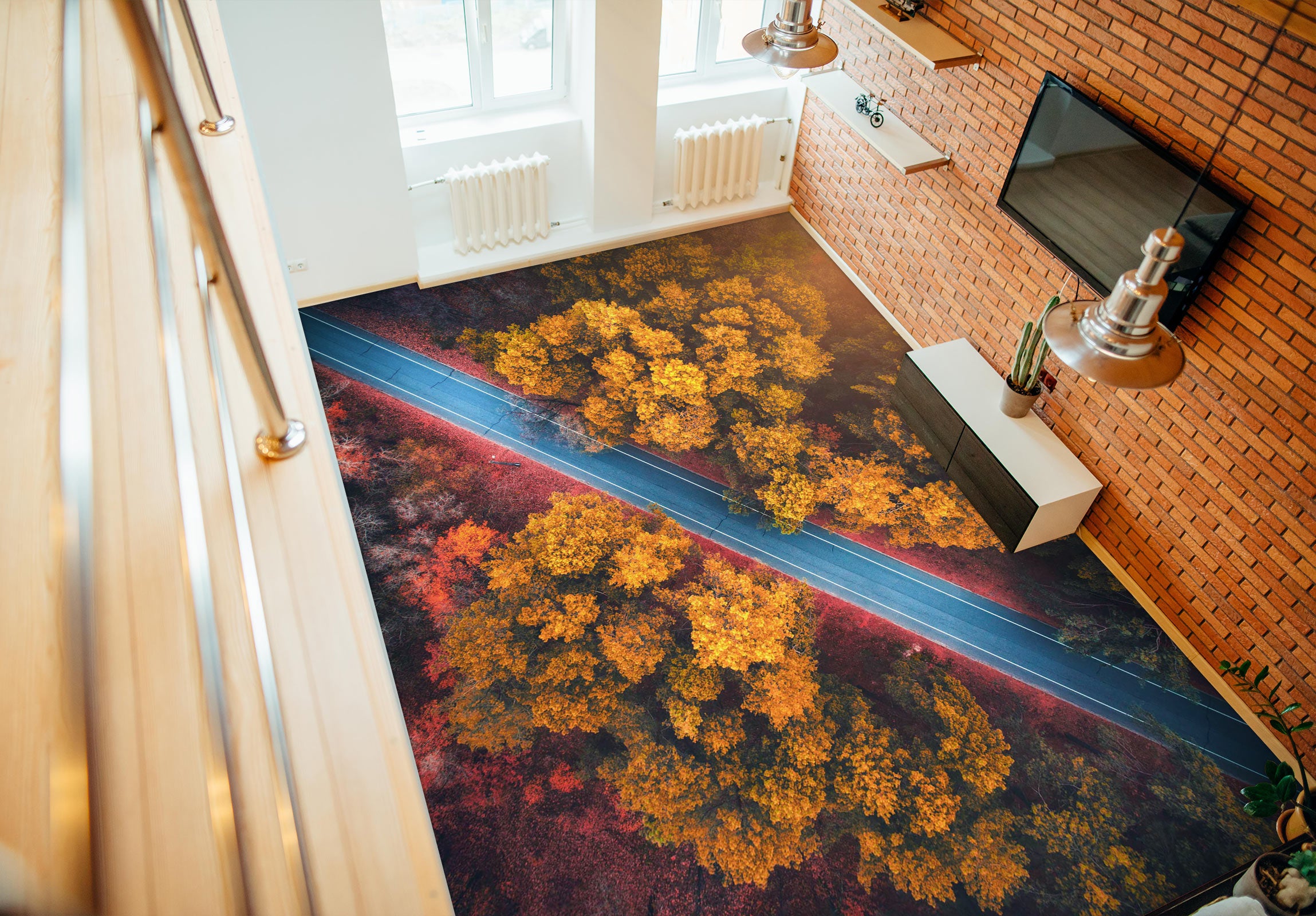 3D Blue Road Between Forests 682 Floor Mural Wallpaper Murals Rug & Mat Print Epoxy waterproof bath floor