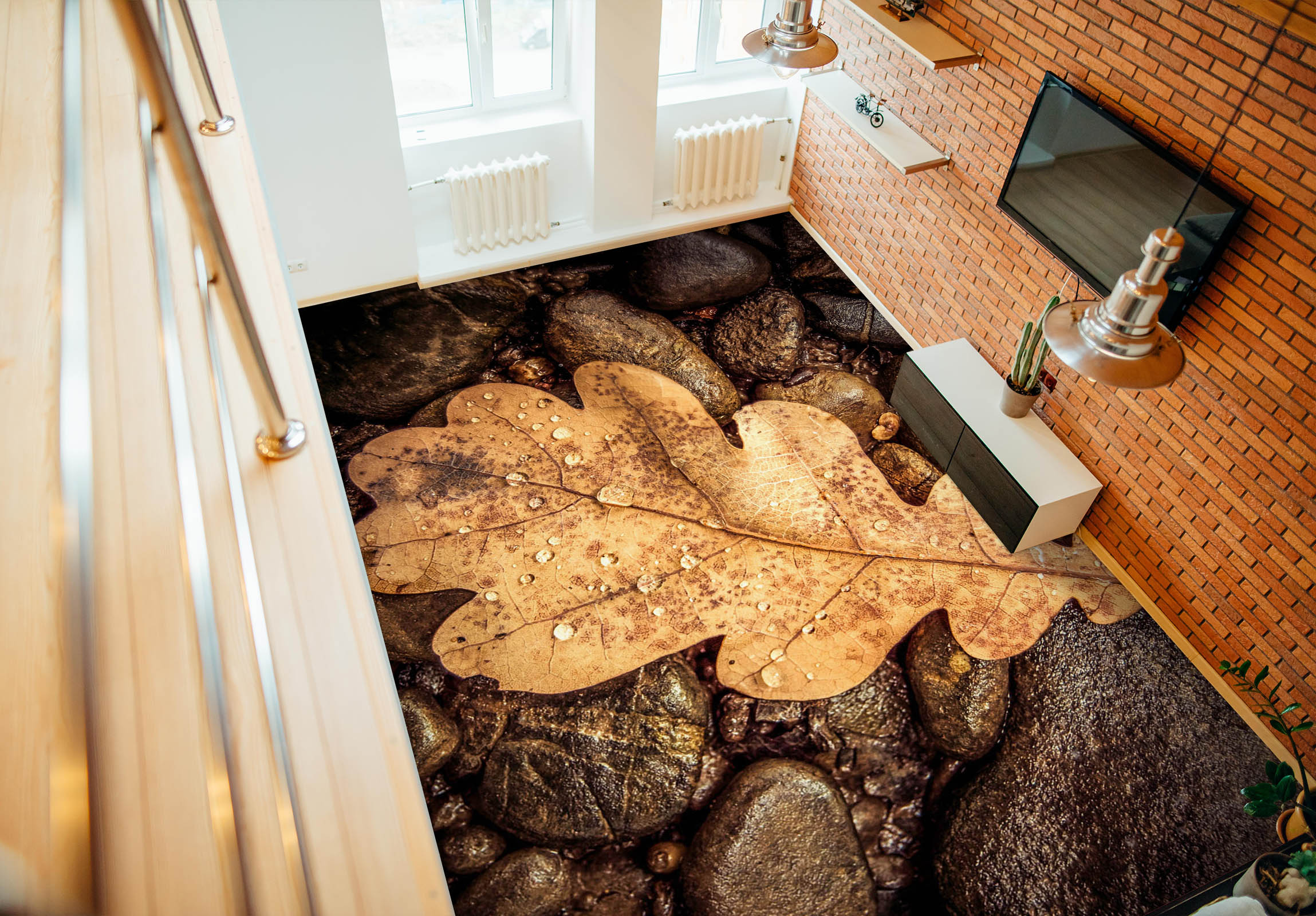 3D Big Autumn Leaves 1437 Floor Mural Wallpaper Murals Self-Adhesive Removable Print Epoxy