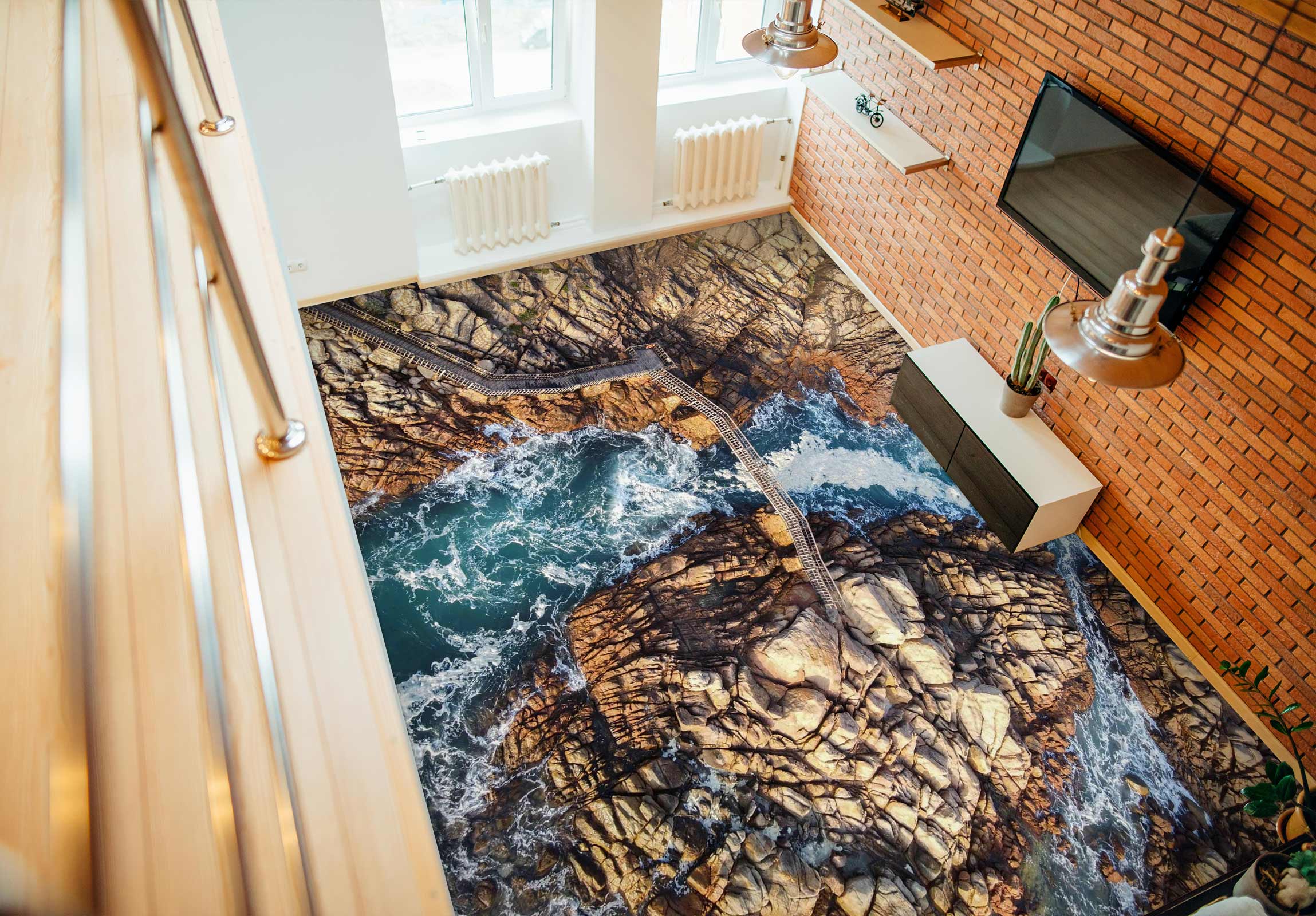 3D Steep Mountain Trend 468 Floor Mural Wallpaper Murals Rug & Mat Print Epoxy waterproof bath floor