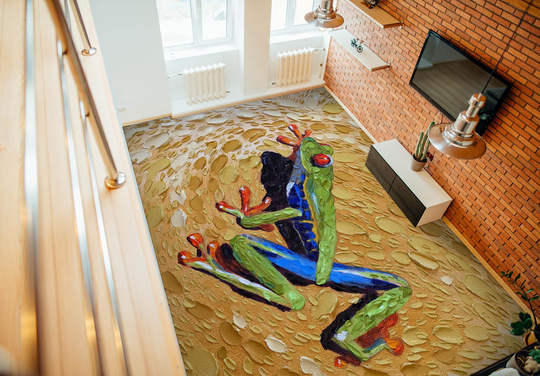 3D Frog 102178 Dena Tollefson Floor Mural Wallpaper Murals Self-Adhesive Removable Print Epoxy