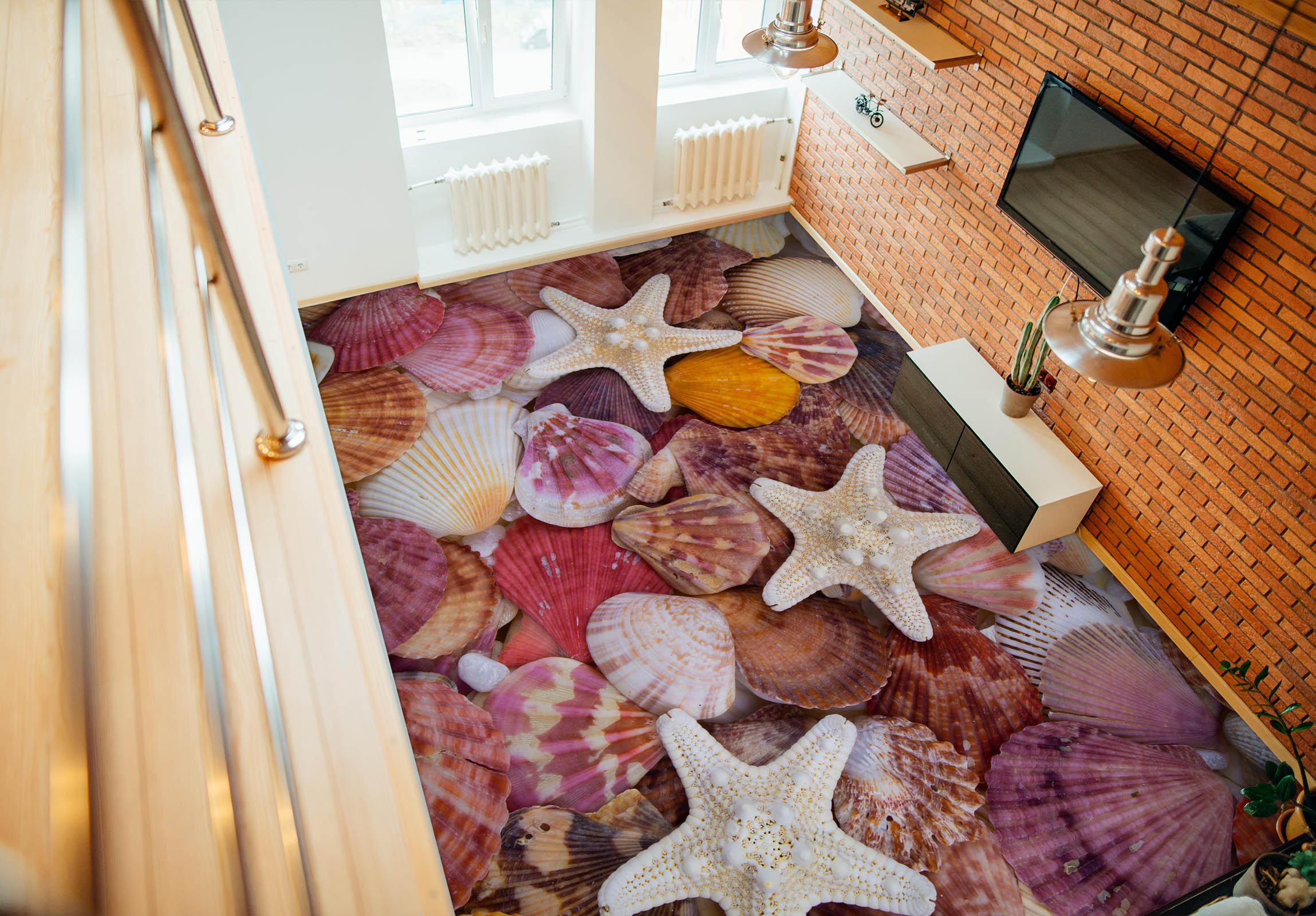 3D Attractive Purple Shells 586 Floor Mural Wallpaper Murals Rug & Mat Print Epoxy waterproof bath floor