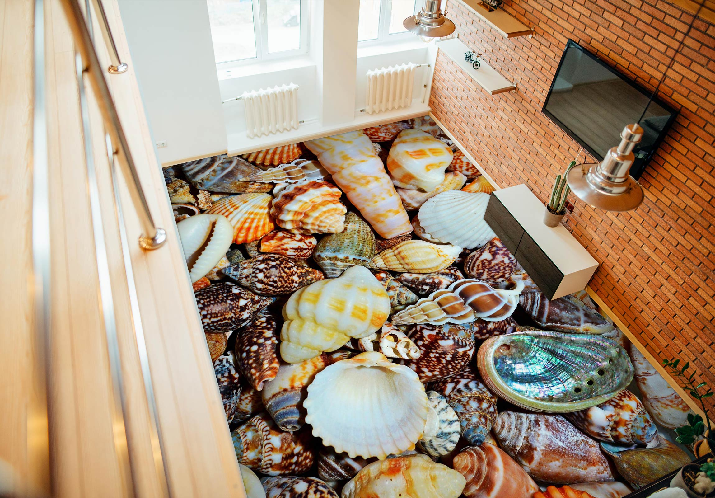 3D Gorgeous Shell 476 Floor Mural Wallpaper Murals Rug & Mat Print Epoxy waterproof bath floor