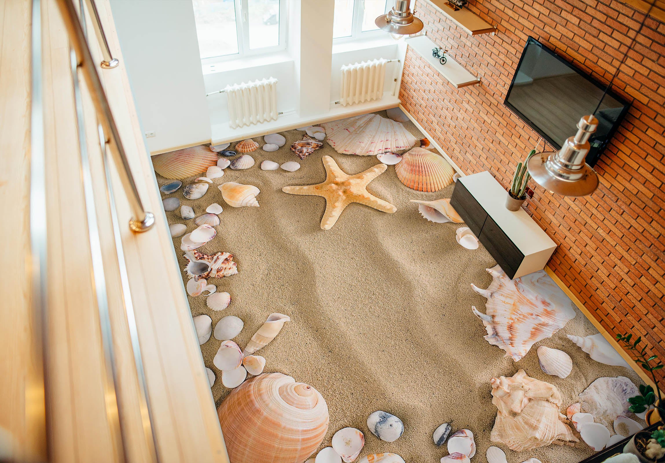 3D Happy Beach Paradise 383 Floor Mural Wallpaper Murals Rug & Mat Print Epoxy waterproof bath floor