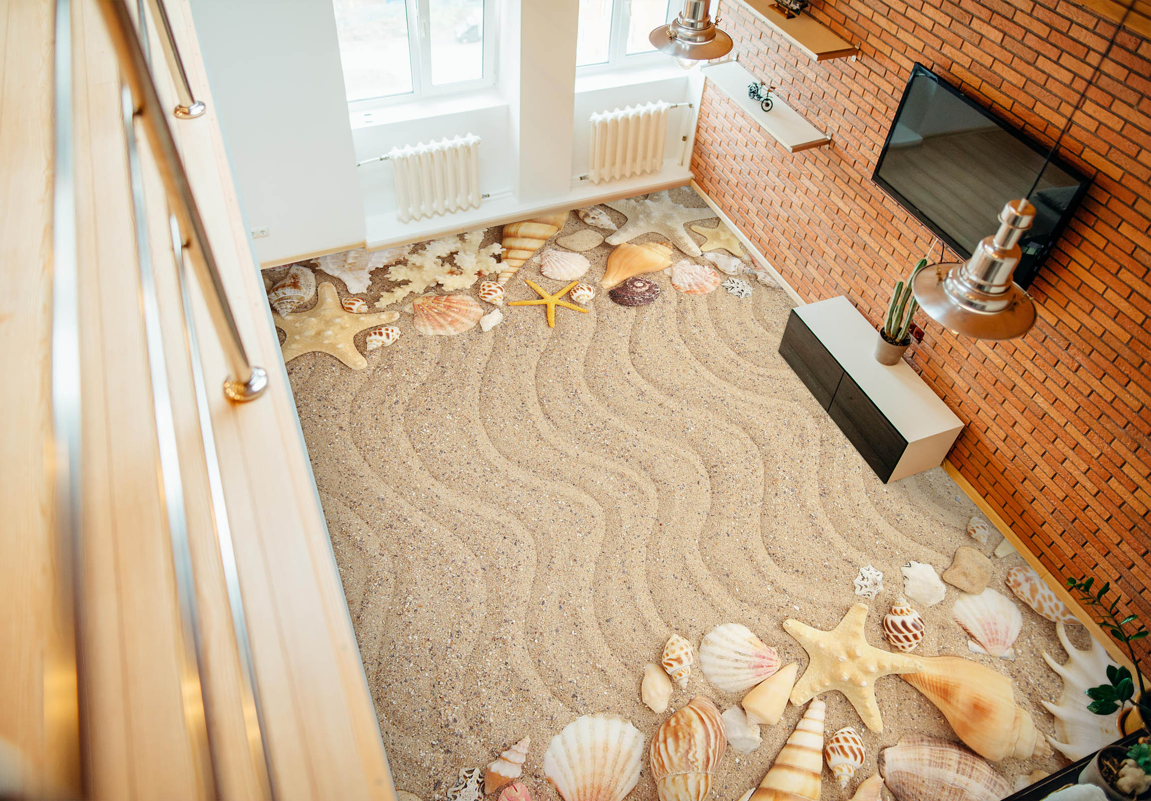 3D Sand Waves 389 Floor Mural Wallpaper Murals Rug & Mat Print Epoxy waterproof bath floor