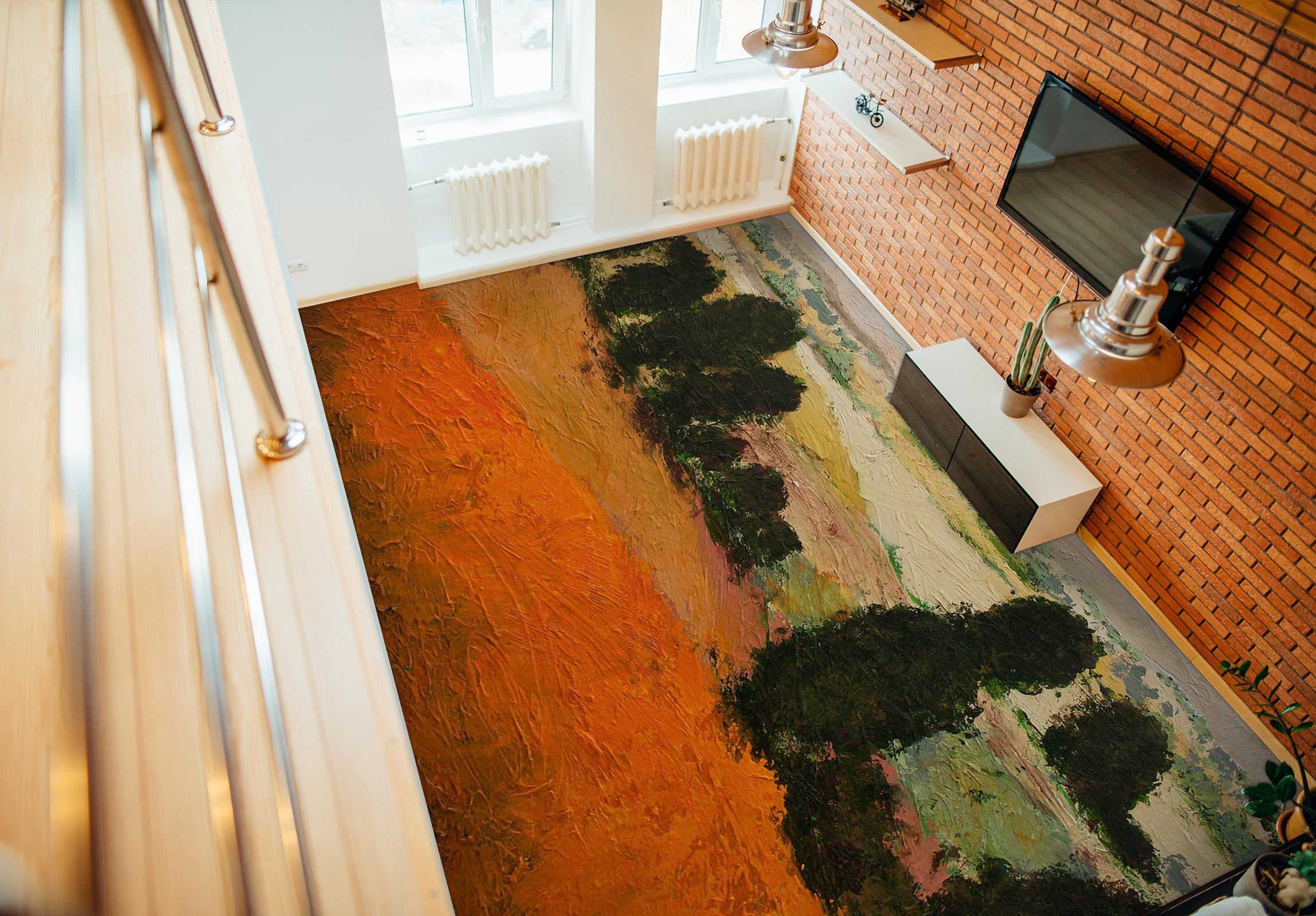 3D Grass Tree Oil Painting 9642 Allan P. Friedlander Floor Mural Wallpaper Murals Self-Adhesive Removable Print Epoxy