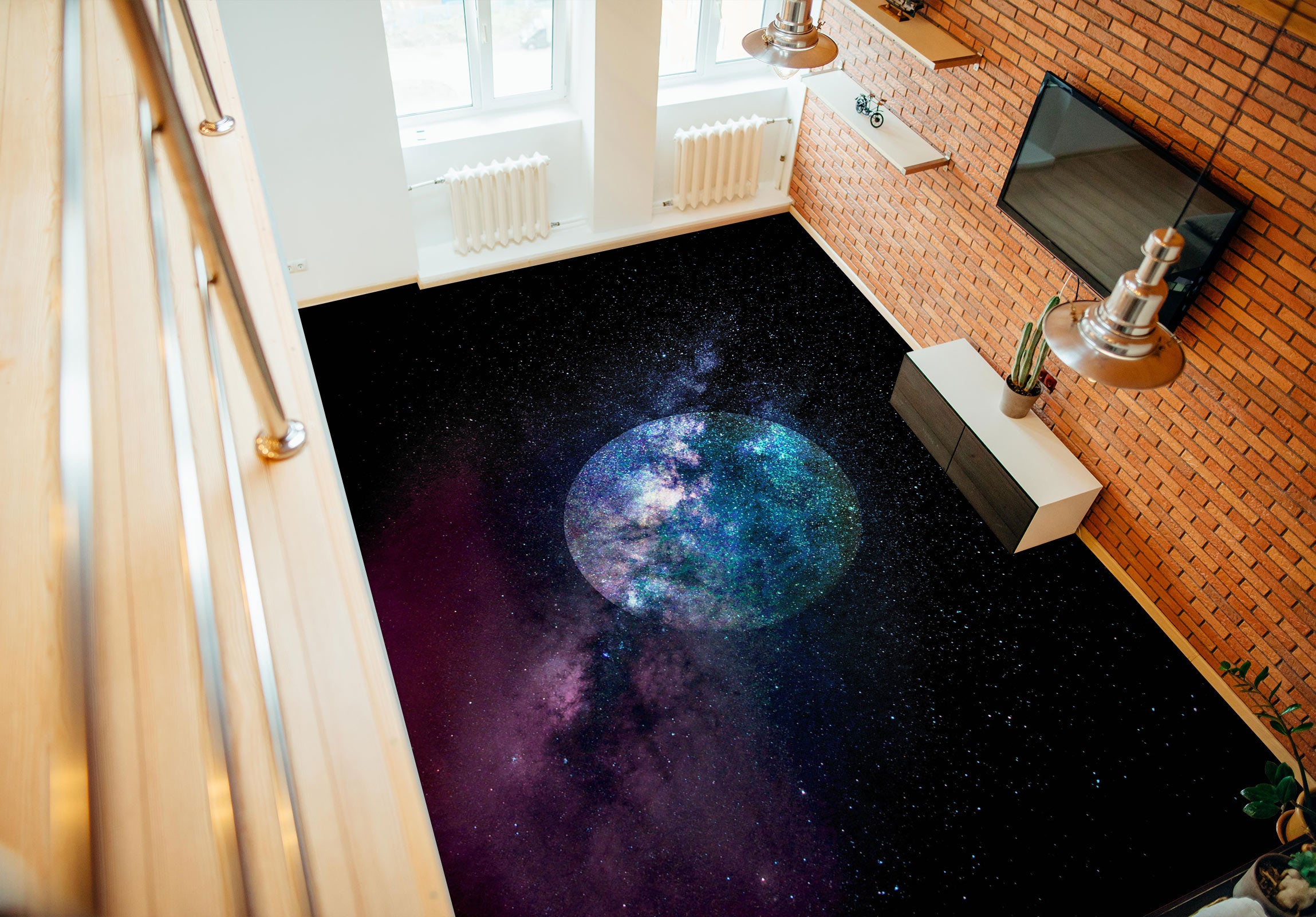3D Starry Sky Moon 102146 Andrea Haase Floor Mural Wallpaper Murals Self-Adhesive Removable Print Epoxy