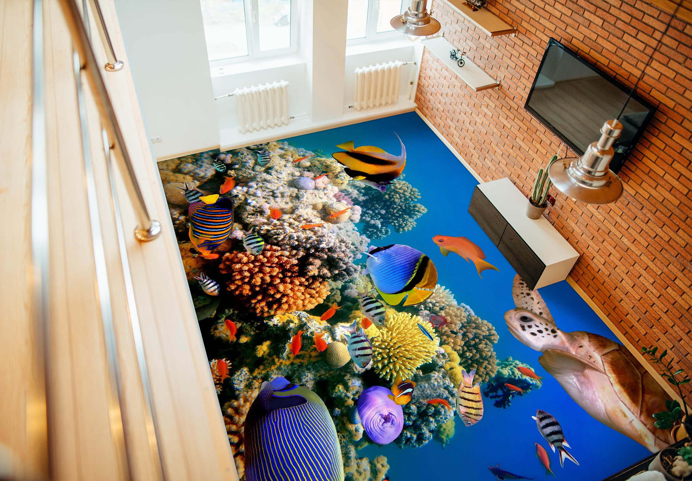 3D Abundant Fish 1423 Floor Mural Wallpaper Murals Self-Adhesive Removable Print Epoxy