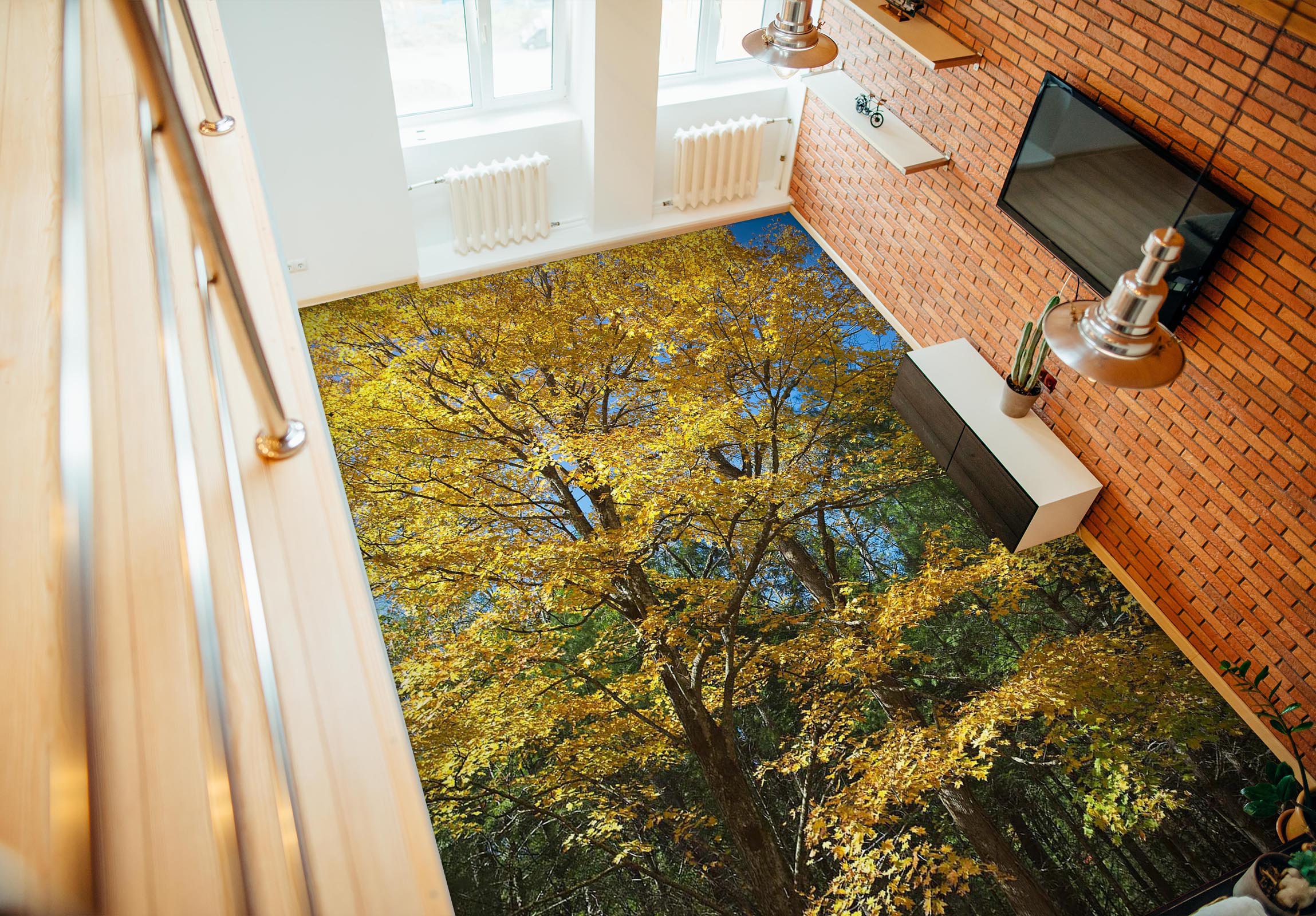 3D Trees 98192 Kathy Barefield Floor Mural Wallpaper Murals Self-Adhesive Removable Print Epoxy