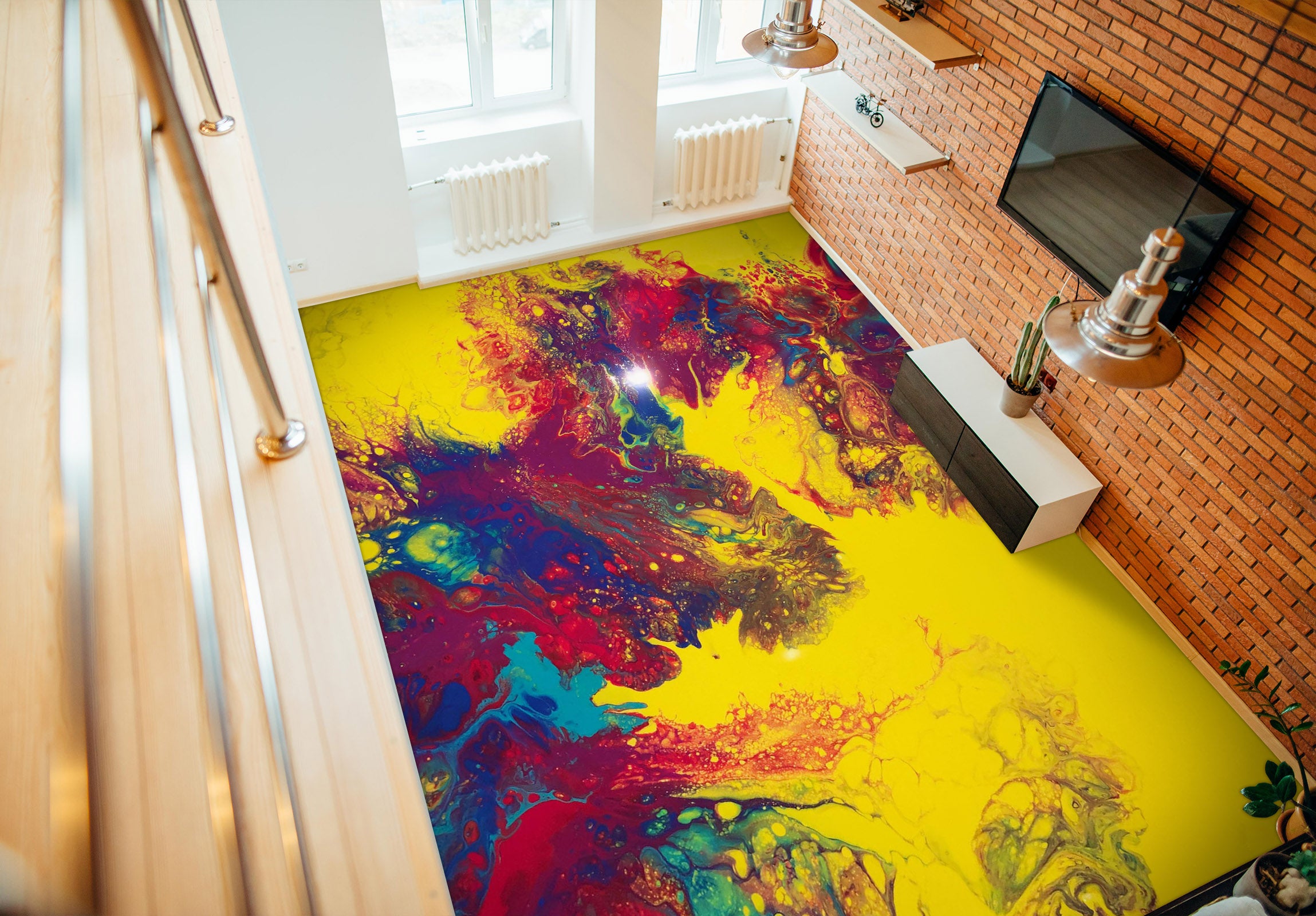 3D Color Paint Texture 98205 Valerie Latrice Floor Mural Wallpaper Murals Self-Adhesive Removable Print Epoxy