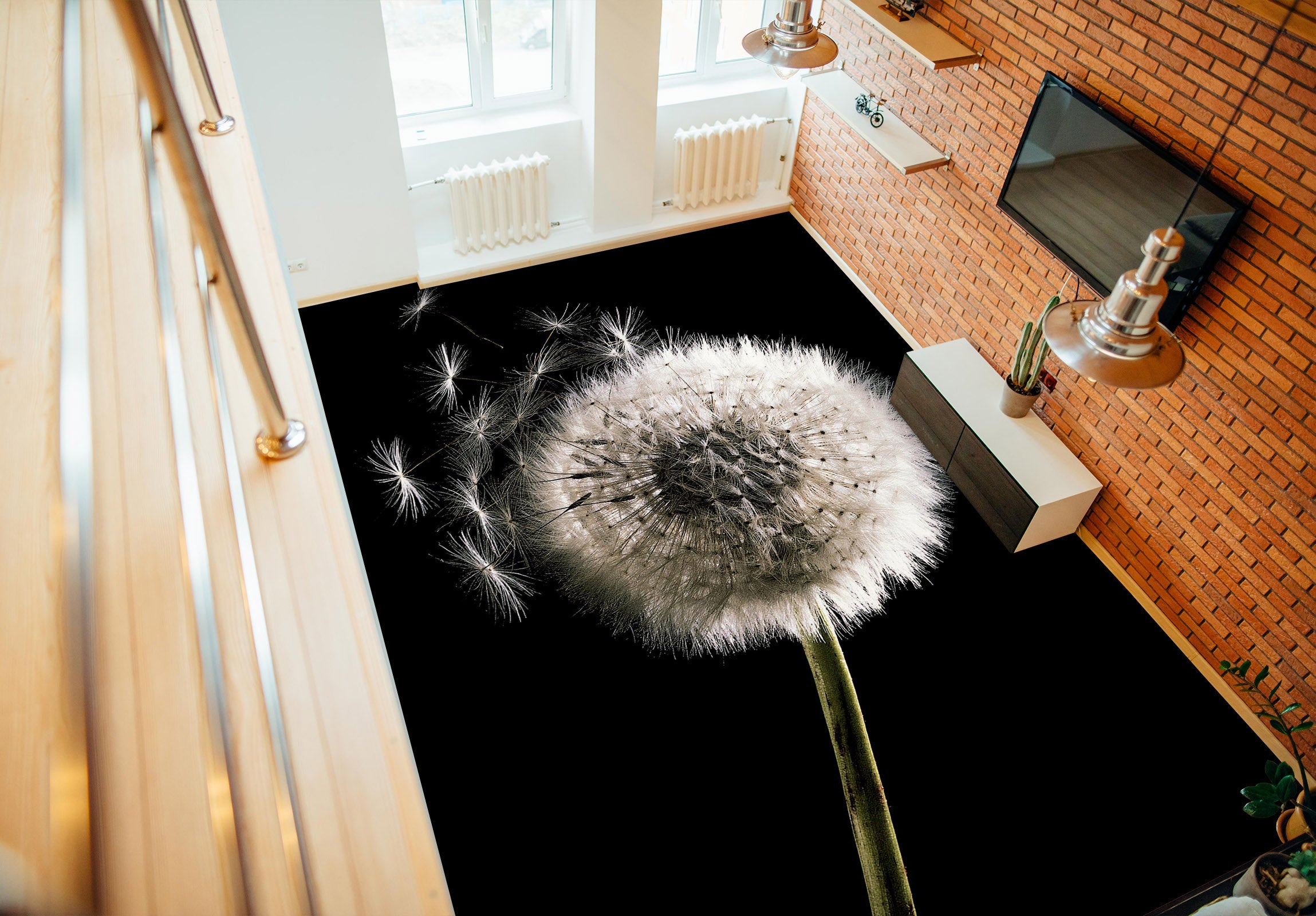 3D Hopeful Dandelion 1305 Floor Mural Wallpaper Murals Self-Adhesive Removable Print Epoxy