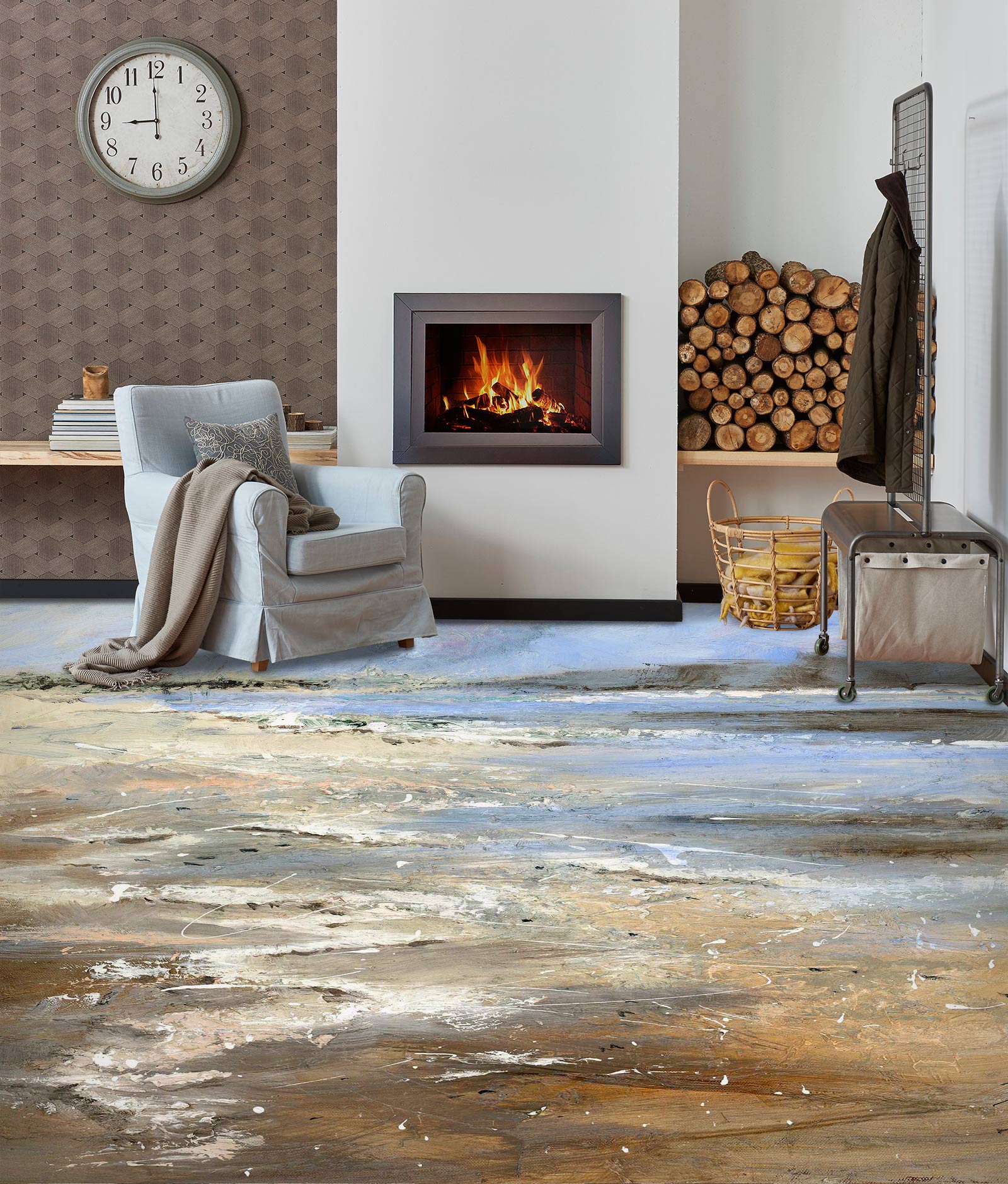 3D Beach Oil Painting 567 Anne Farrall Doyle Floor Mural Wallpaper Murals Self-Adhesive Removable Print Epoxy