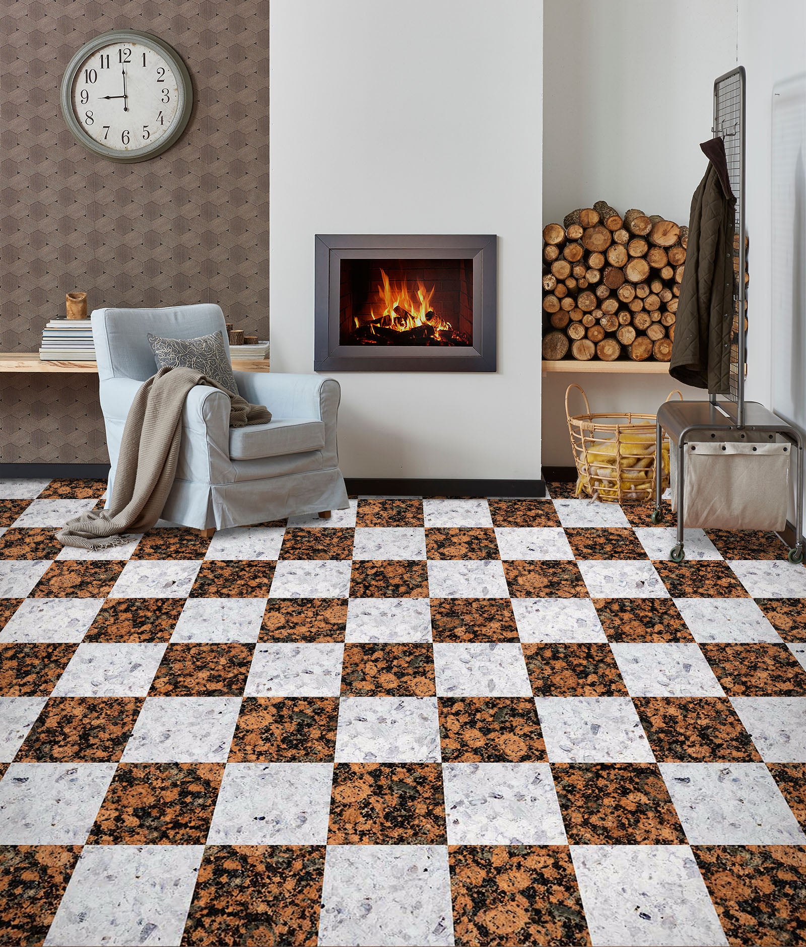 3D Brown And White Squares 930 Floor Mural Wallpaper Murals Rug & Mat Print Epoxy waterproof bath floor