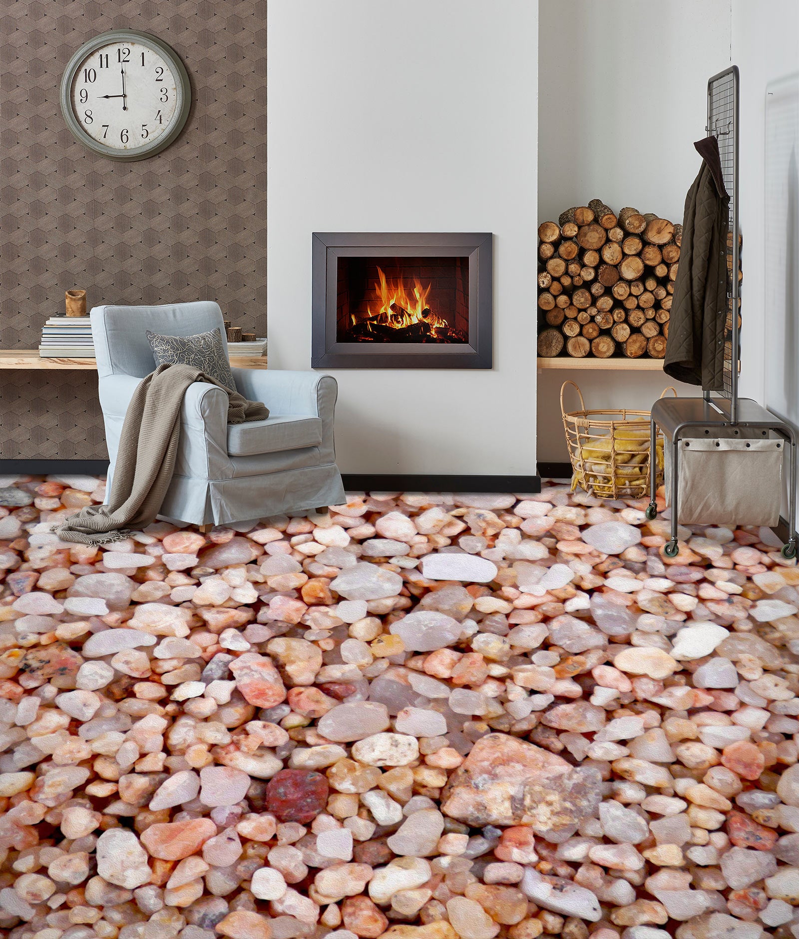 3D Pretty Little Stones 1076 Floor Mural Wallpaper Murals Self-Adhesive Removable Print Epoxy