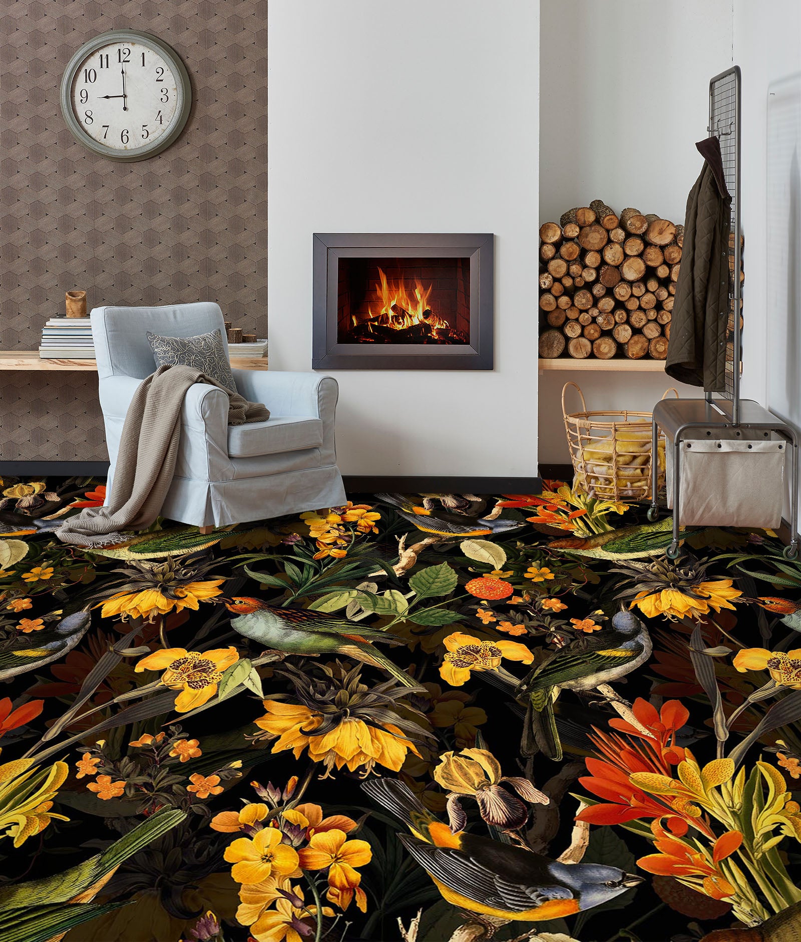 3D Yellow Flower 99193 Uta Naumann Floor Mural Wallpaper Murals Self-Adhesive Removable Print Epoxy