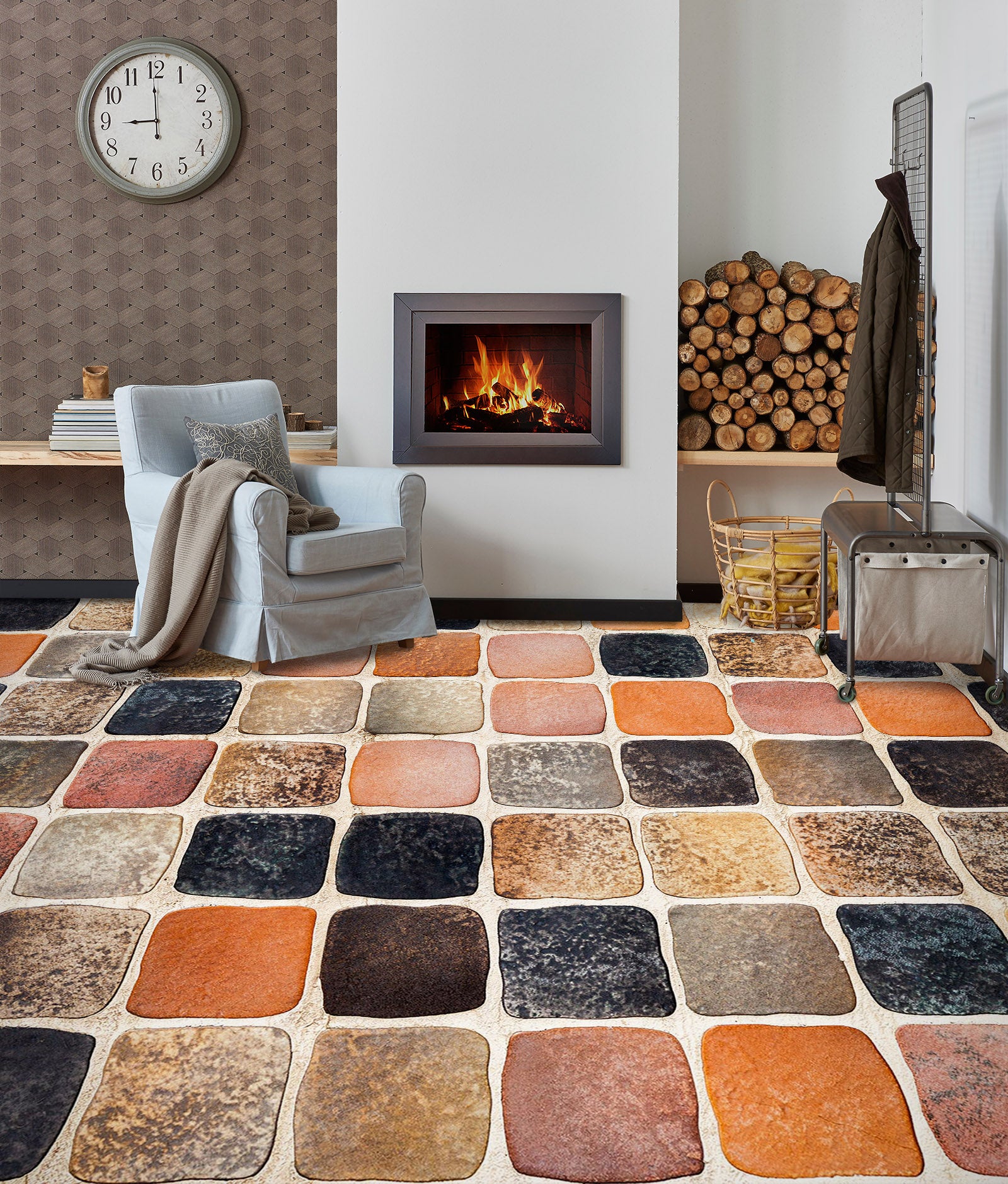 3D Retro Square Colors 541 Floor Mural Wallpaper Murals Rug & Mat Print Epoxy waterproof bath floor