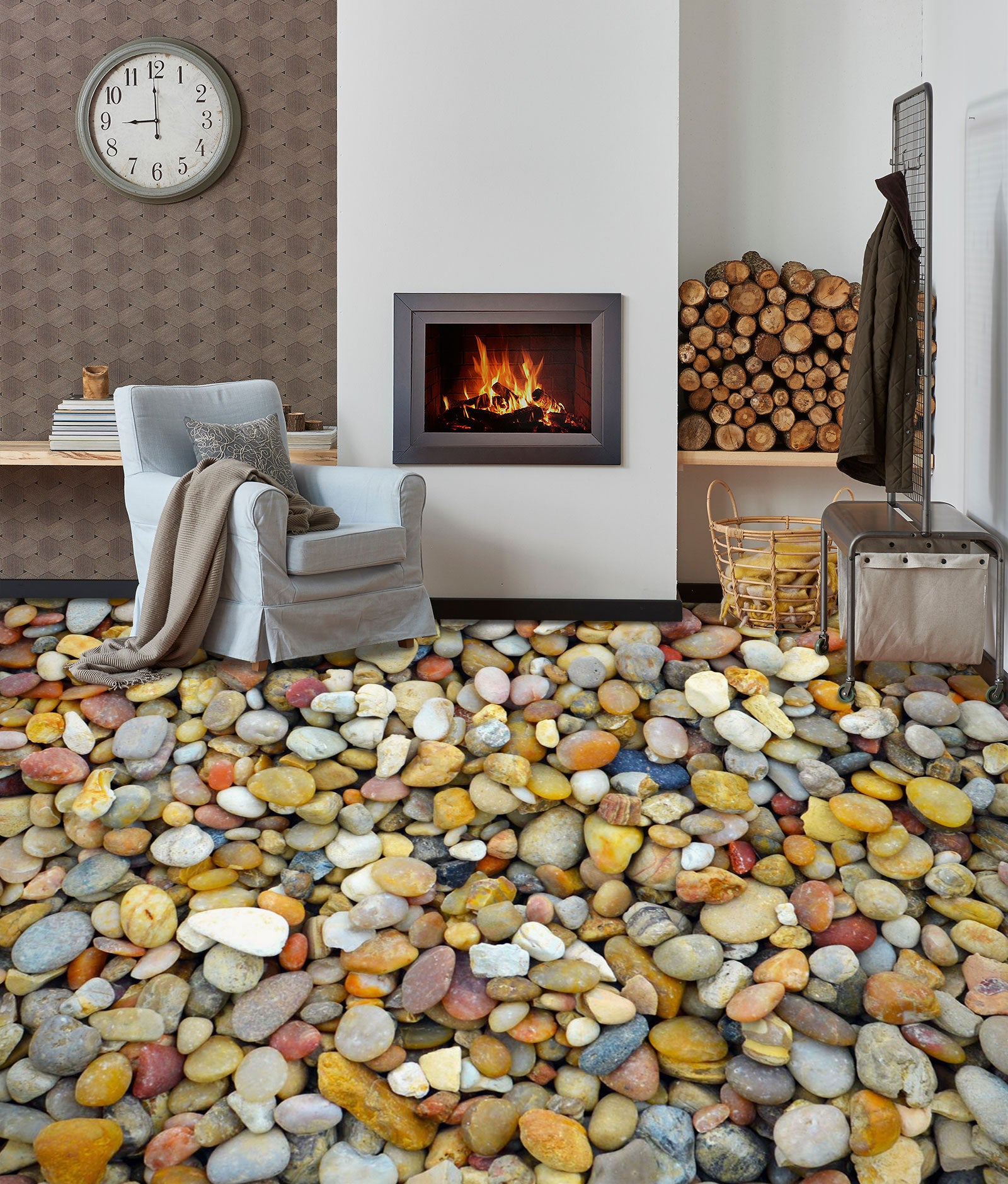 3D Summer Little Stones 1340 Floor Mural Wallpaper Murals Self-Adhesive Removable Print Epoxy