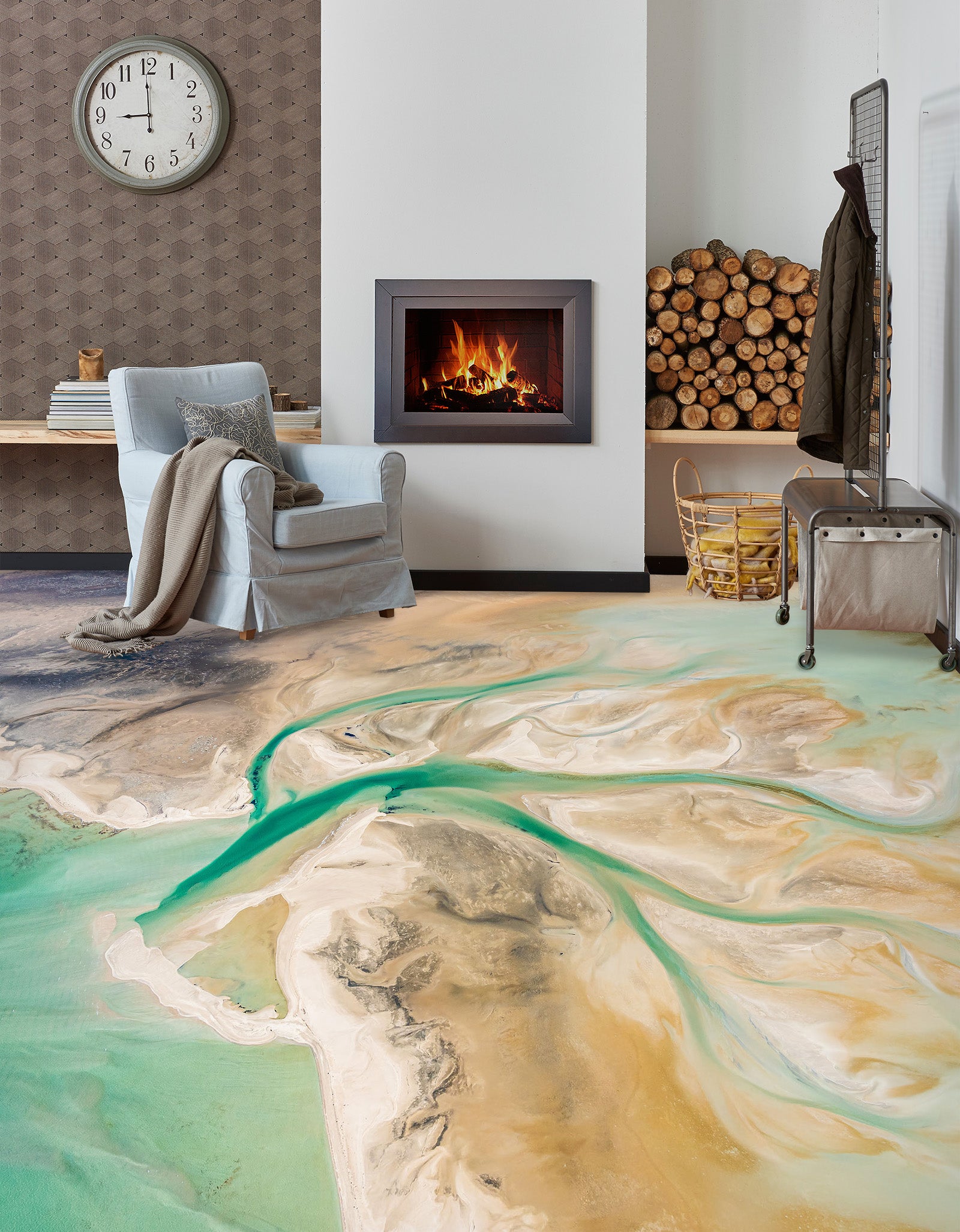 3D Beach Fusion 238 Floor Mural Wallpaper Murals Rug & Mat Print Epoxy waterproof bath floor