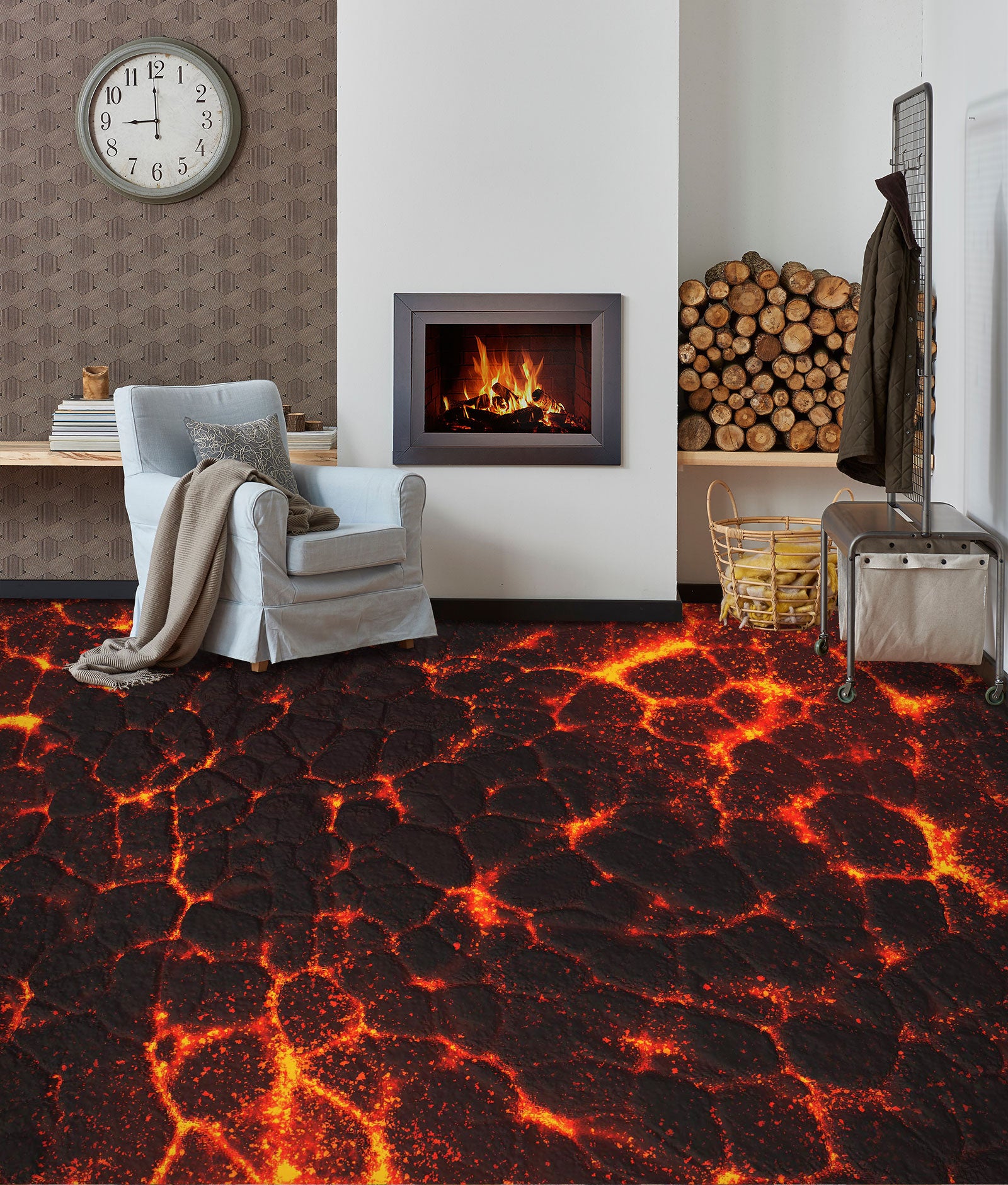 3D Hot Lava 137 Floor Mural Wallpaper Murals Rug & Mat Print Epoxy waterproof bath floor
