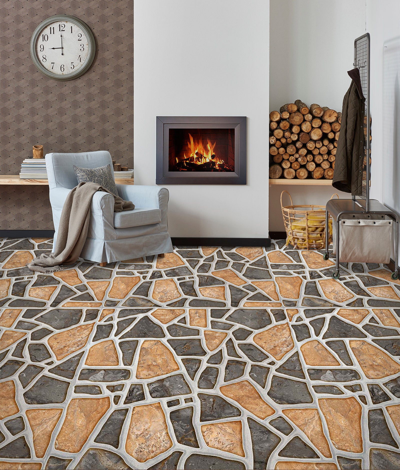 3D Two-color Stitching 589 Floor Mural Wallpaper Murals Rug & Mat Print Epoxy waterproof bath floor