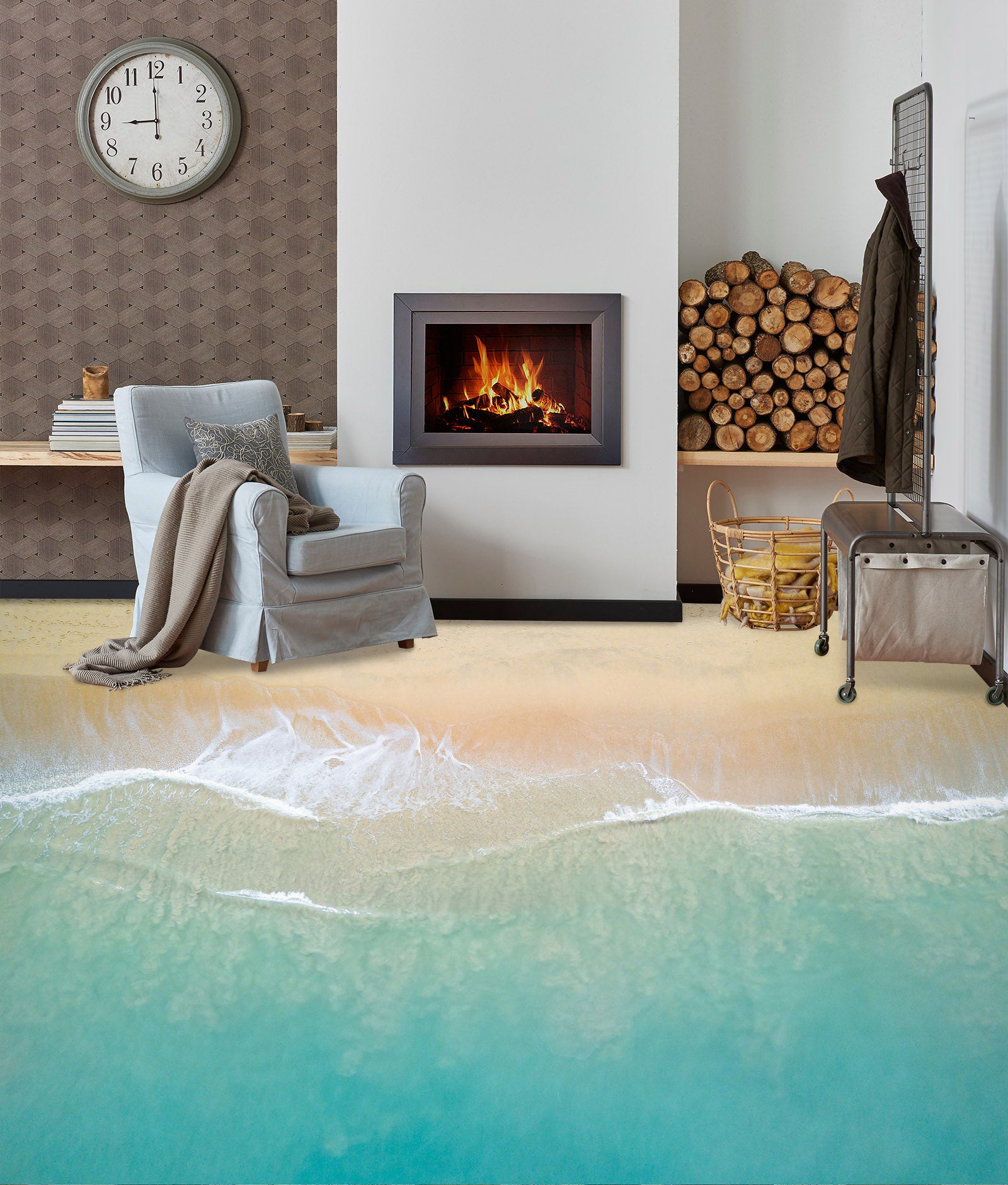 3D Gentle Beach Diary 202 Floor Mural Wallpaper Murals Rug & Mat Print Epoxy waterproof bath floor