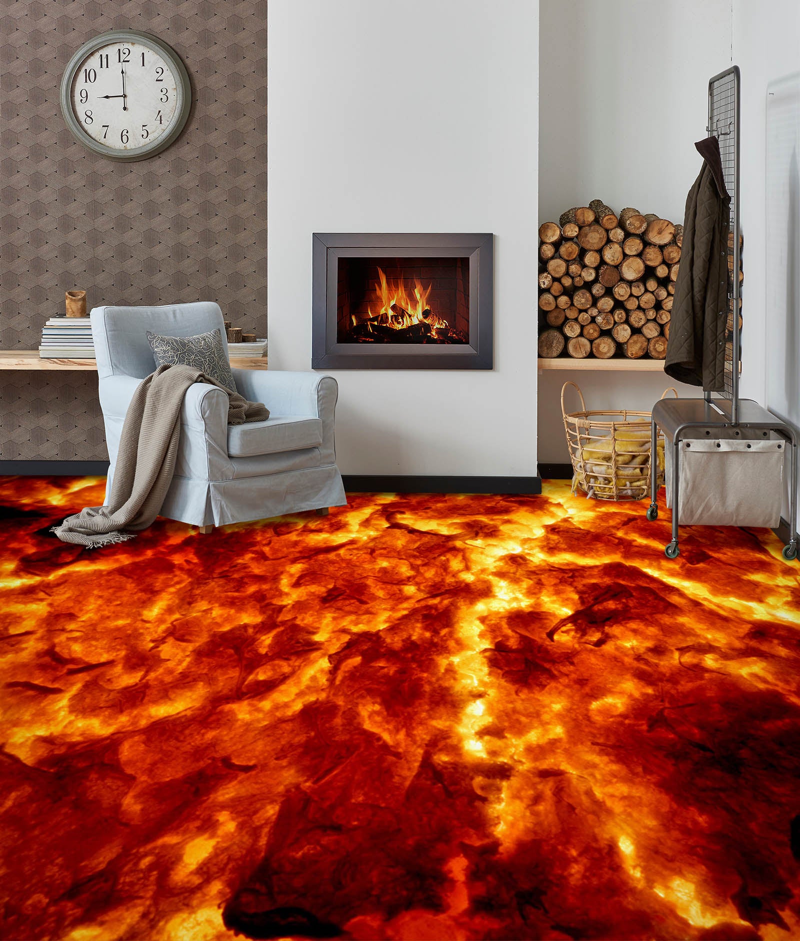 3D Hot Lava 1458 Floor Mural Wallpaper Murals Self-Adhesive Removable Print Epoxy
