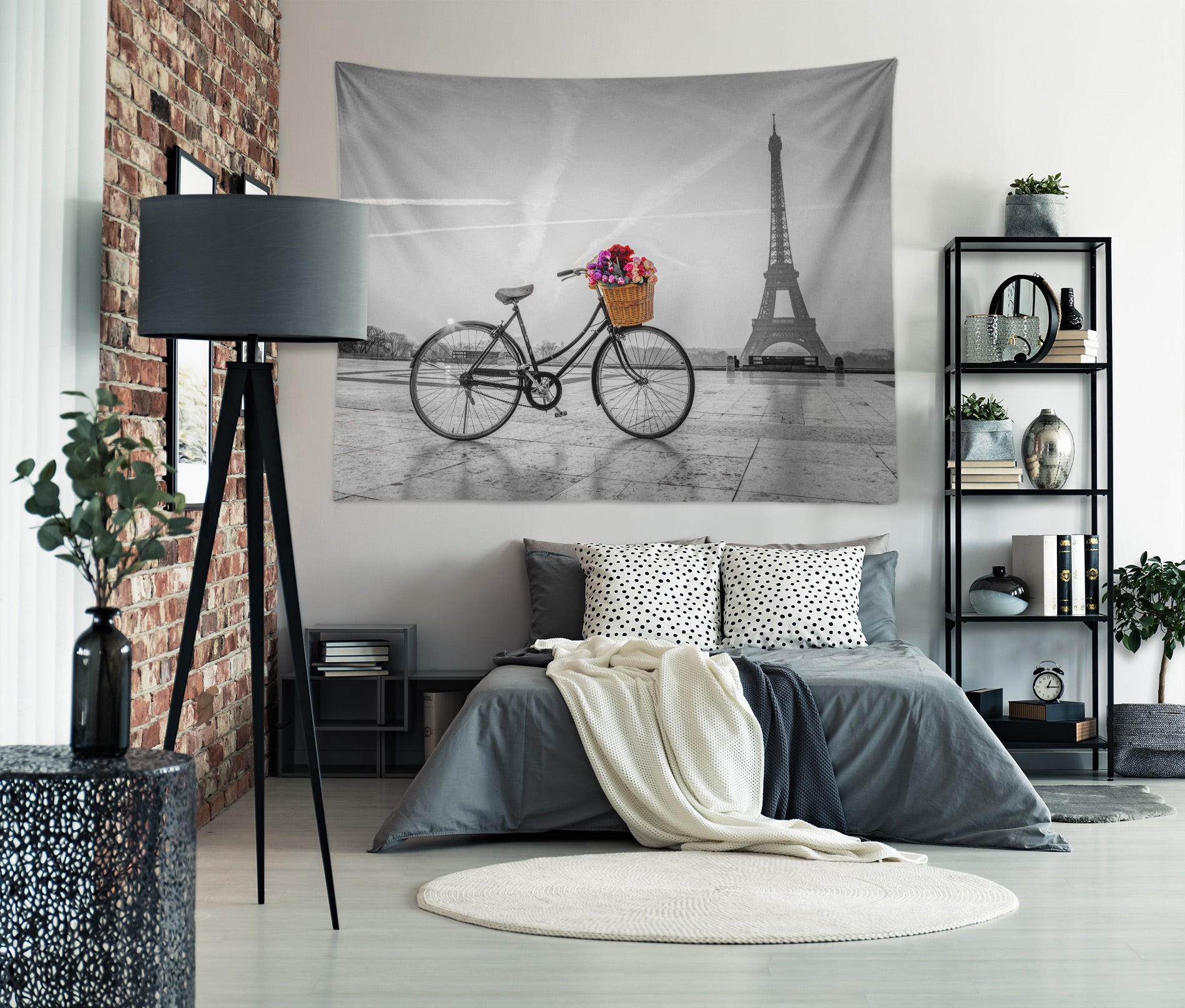 3D Bike Eiffel Tower 11692 Assaf Frank Tapestry Hanging Cloth Hang