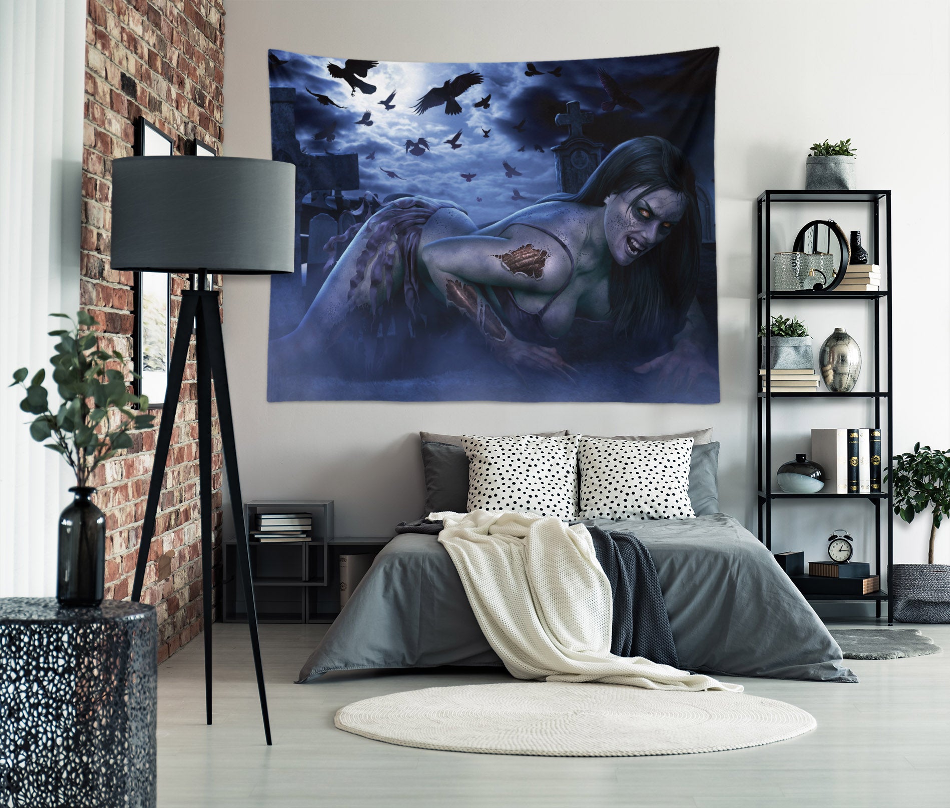 3D Zombie Woman 121209 Tom Wood Tapestry Hanging Cloth Hang