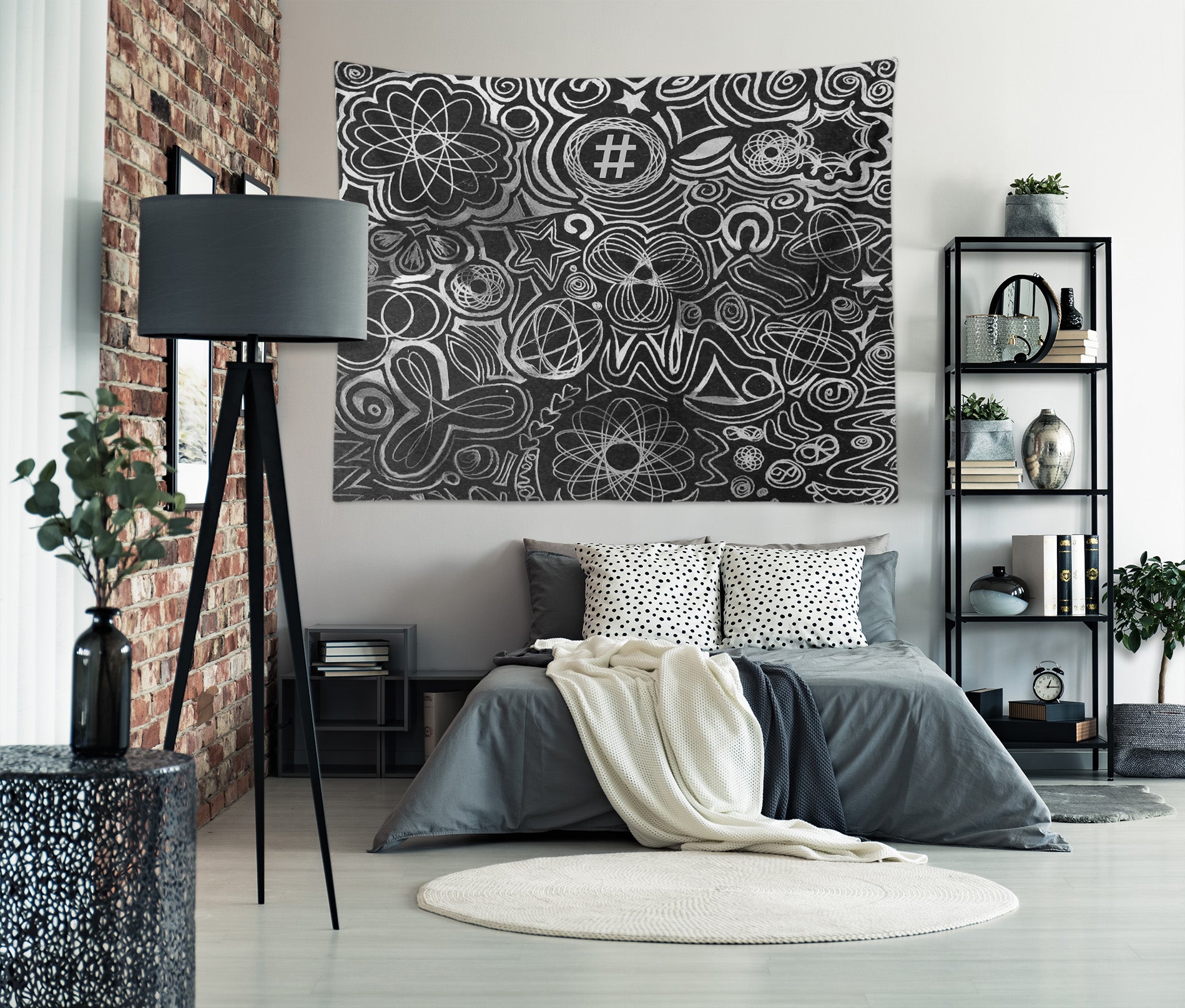 3D Sketch Doodle 934 Shandra Smith Tapestry Hanging Cloth Hang