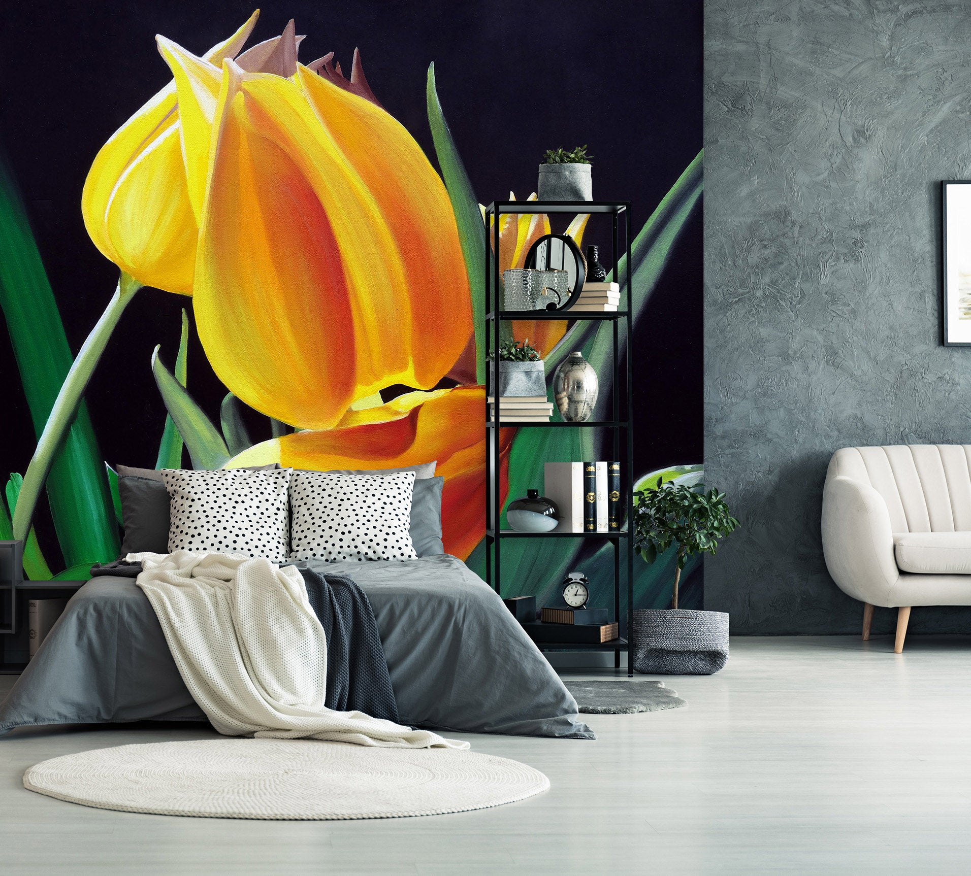 3D Yellow Flowers 11115 Matthew Holden Bates Wall Mural Wall Murals