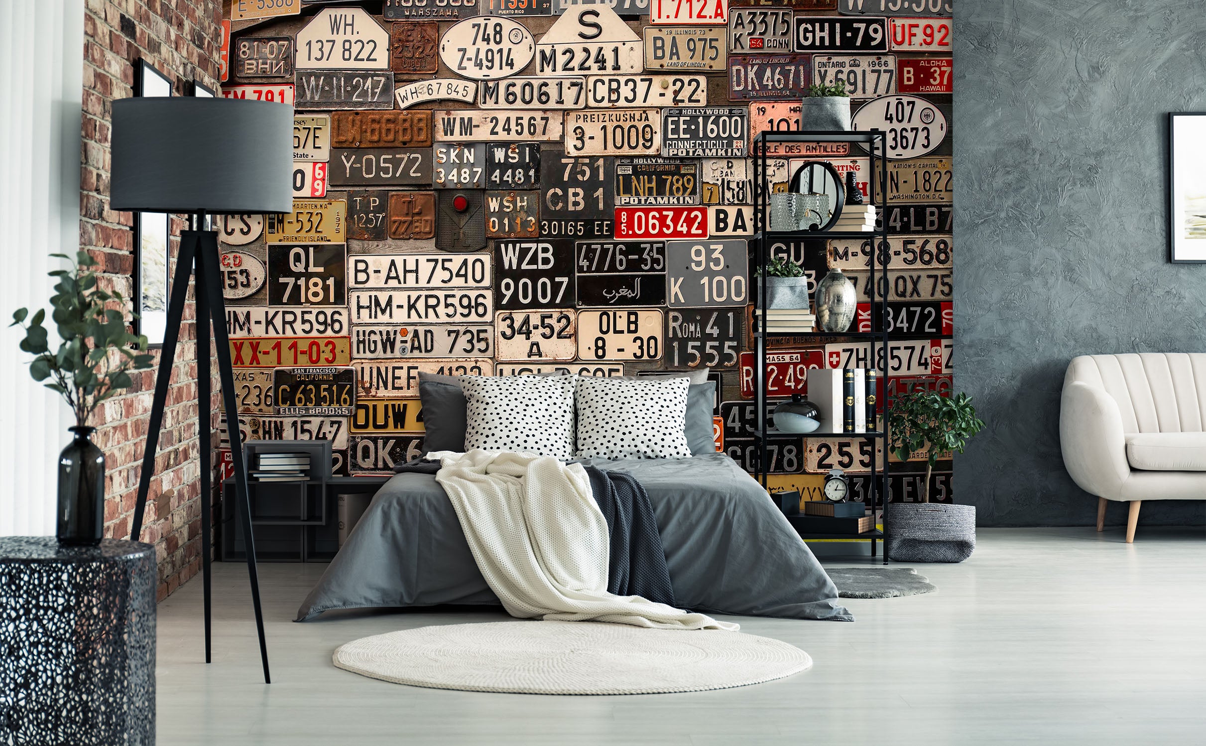 3D License Plate Number 1614 Wall Murals