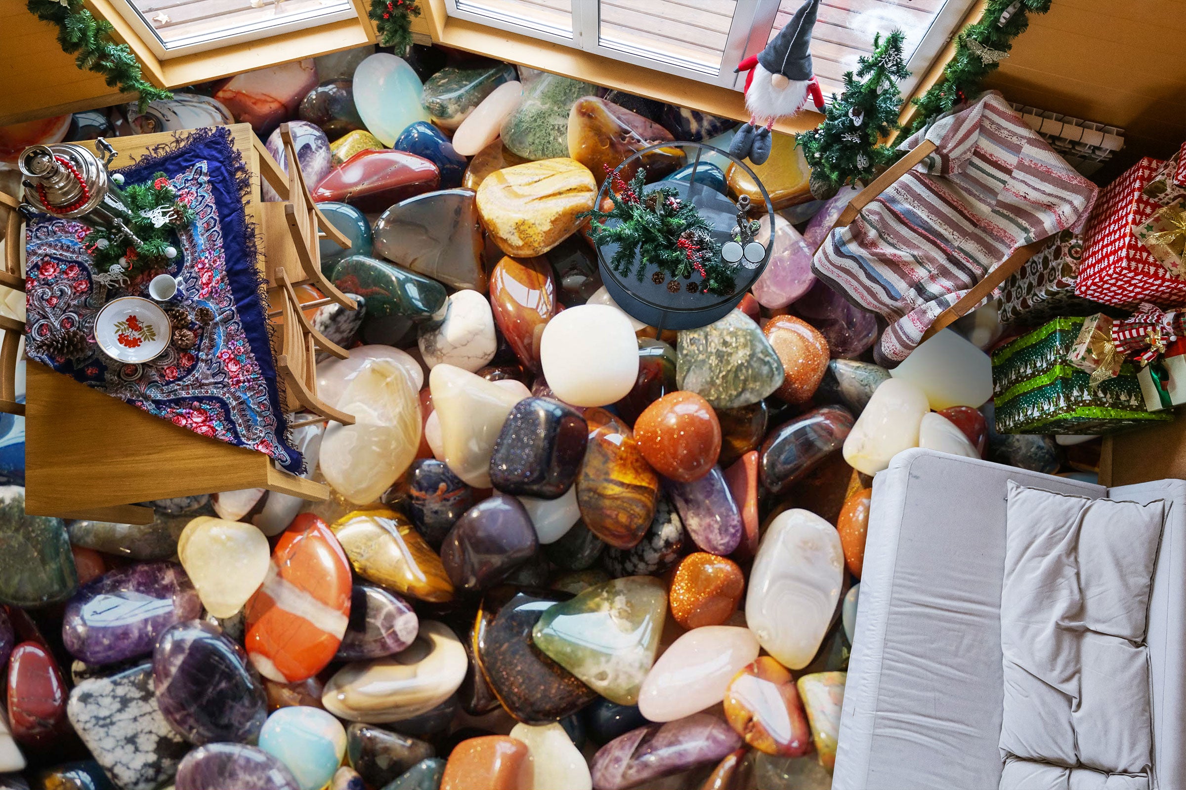 3D Expensive Pebbles 1038 Floor Mural Wallpaper Murals Self-Adhesive Removable Print Epoxy