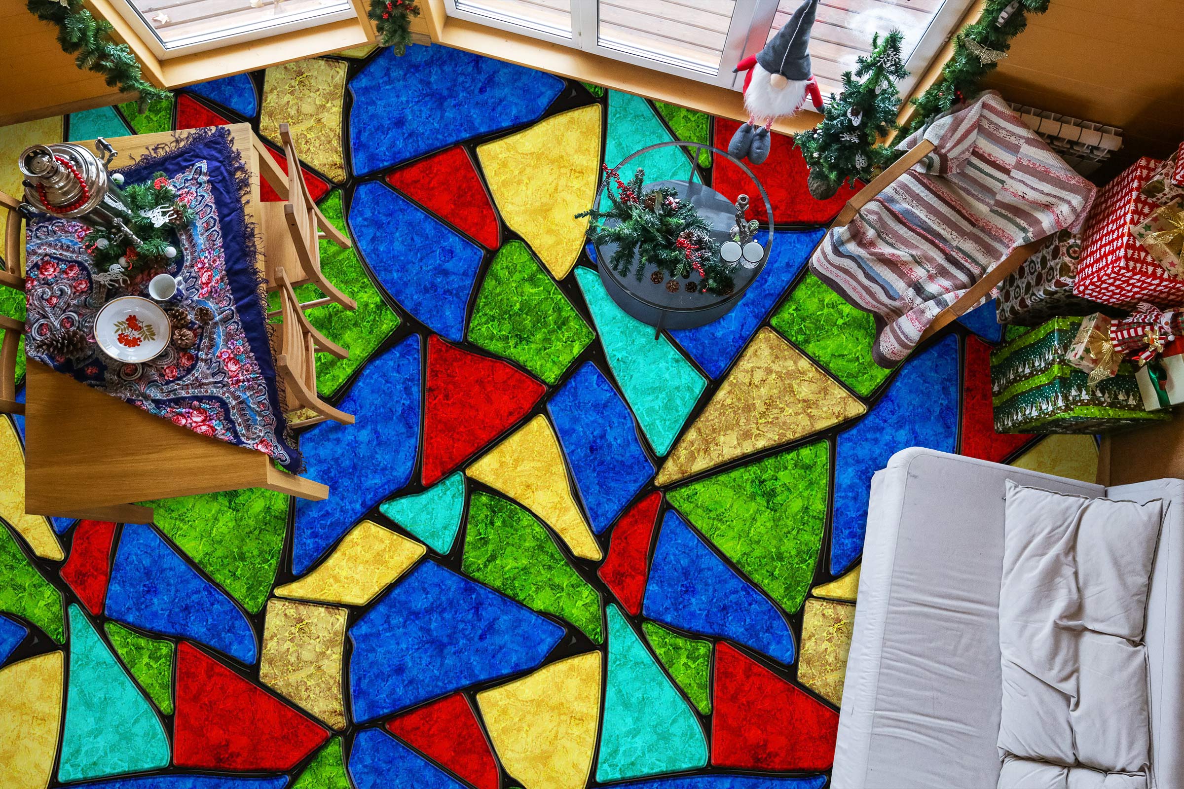 3D Classical Rich Colors 1367 Floor Mural Wallpaper Murals Self-Adhesive Removable Print Epoxy