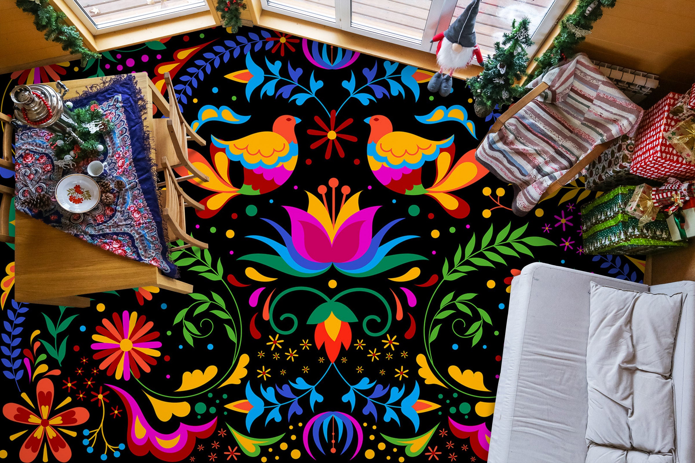 3D Intensely Colored Flowers 1277 Floor Mural Wallpaper Murals Self-Adhesive Removable Print Epoxy