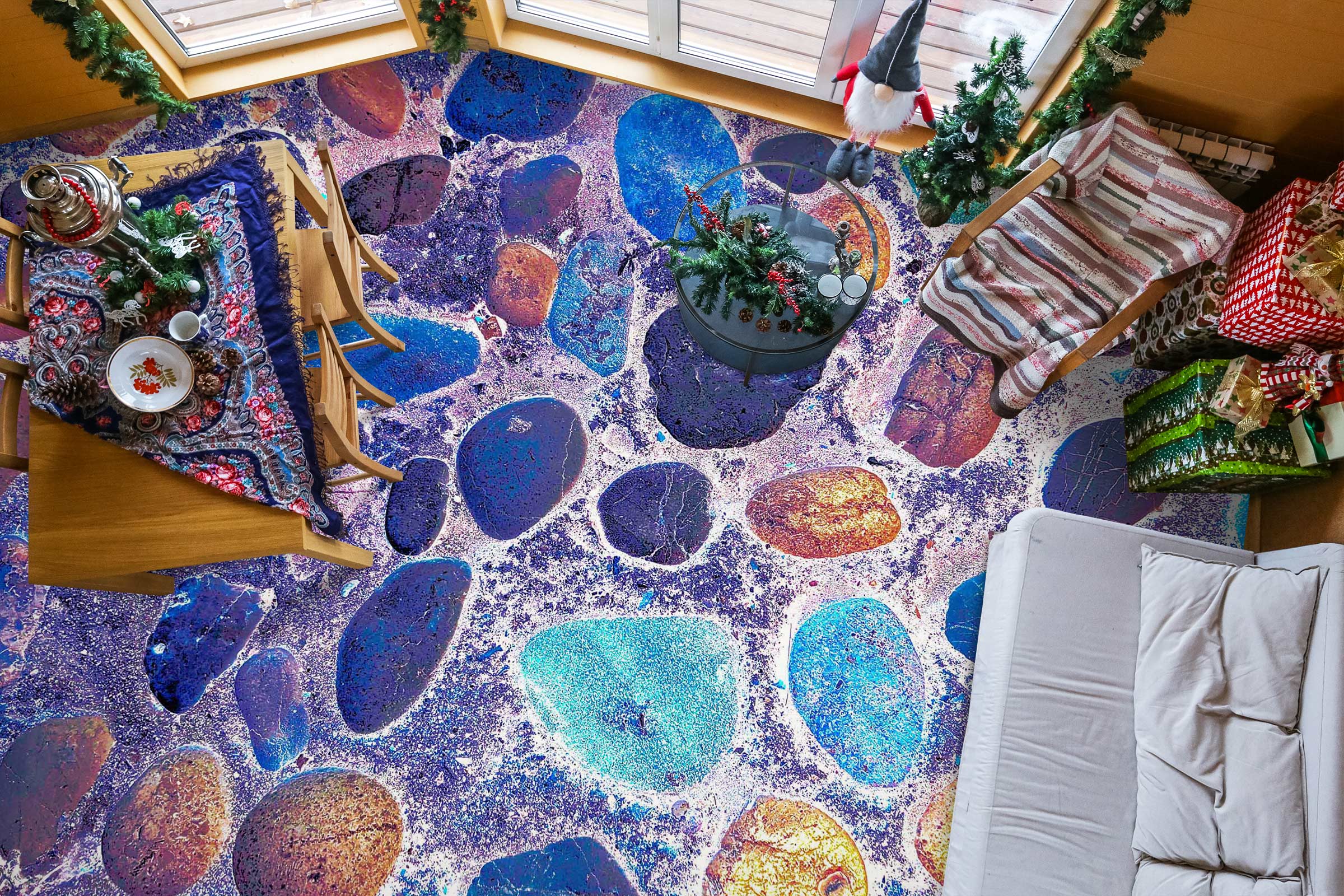 3D Fantasy Stone Pattern 1060 Floor Mural Wallpaper Murals Self-Adhesive Removable Print Epoxy