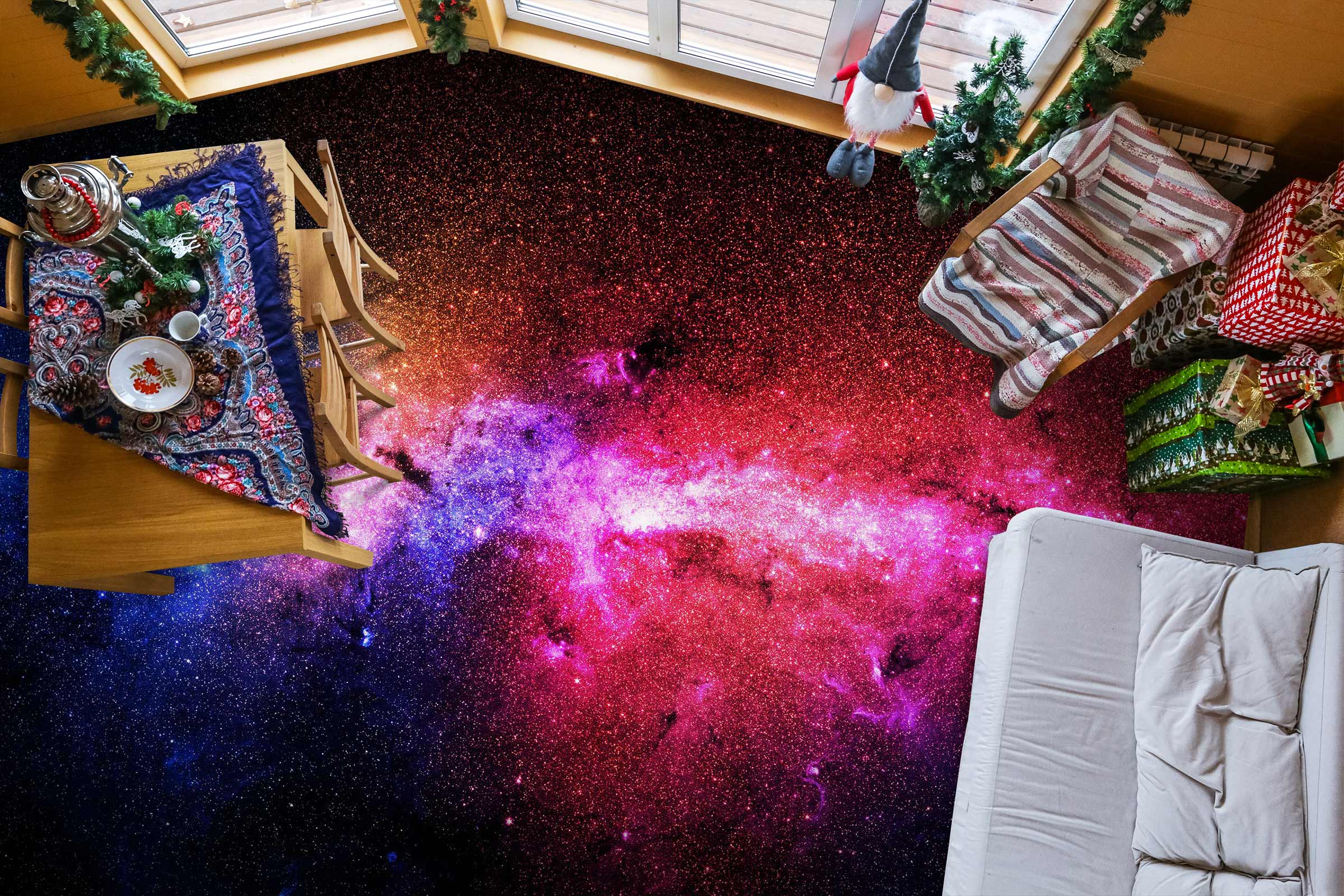 3D Crimson Universe 1134 Floor Mural Wallpaper Murals Self-Adhesive Removable Print Epoxy