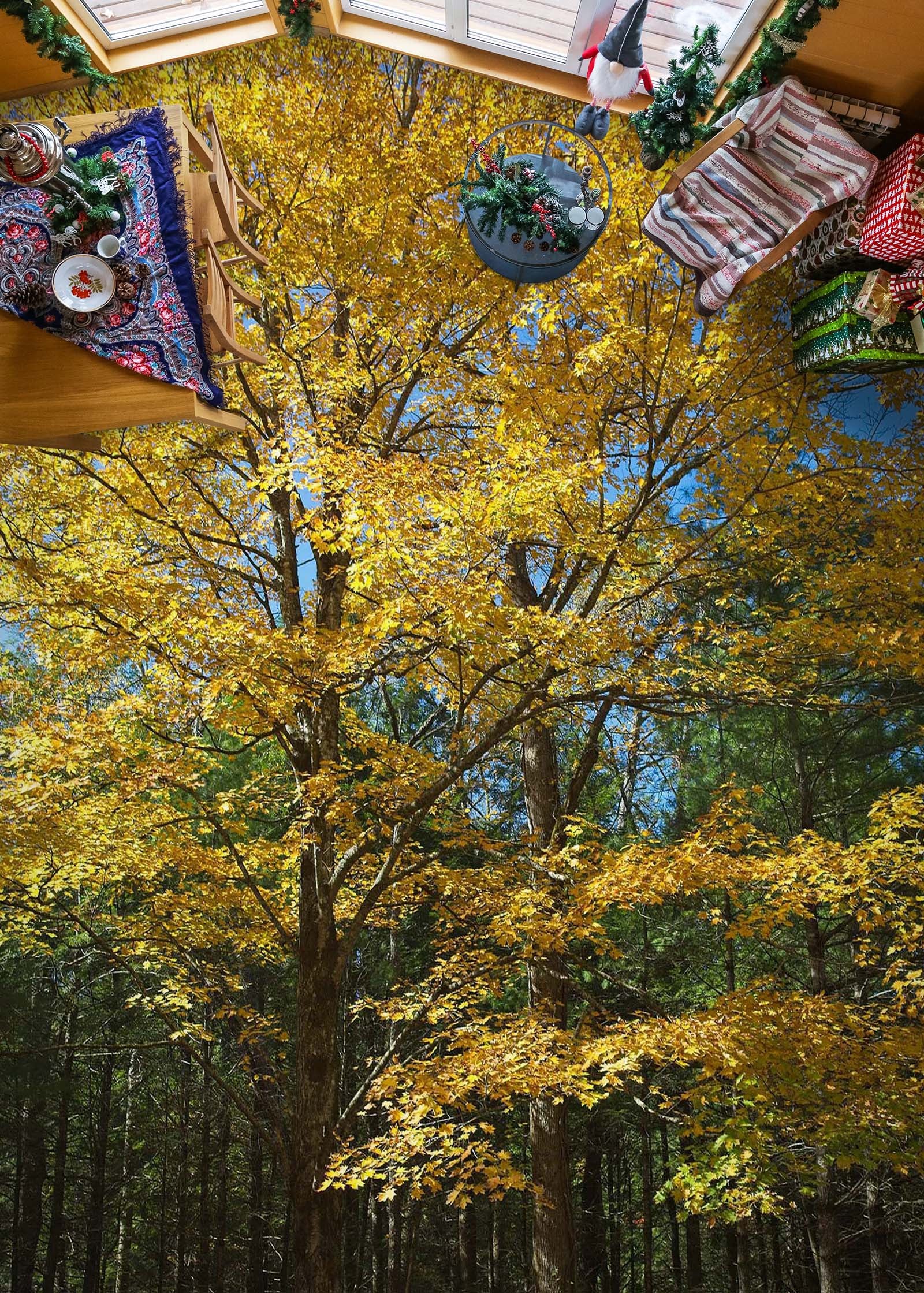 3D Trees 98192 Kathy Barefield Floor Mural Wallpaper Murals Self-Adhesive Removable Print Epoxy