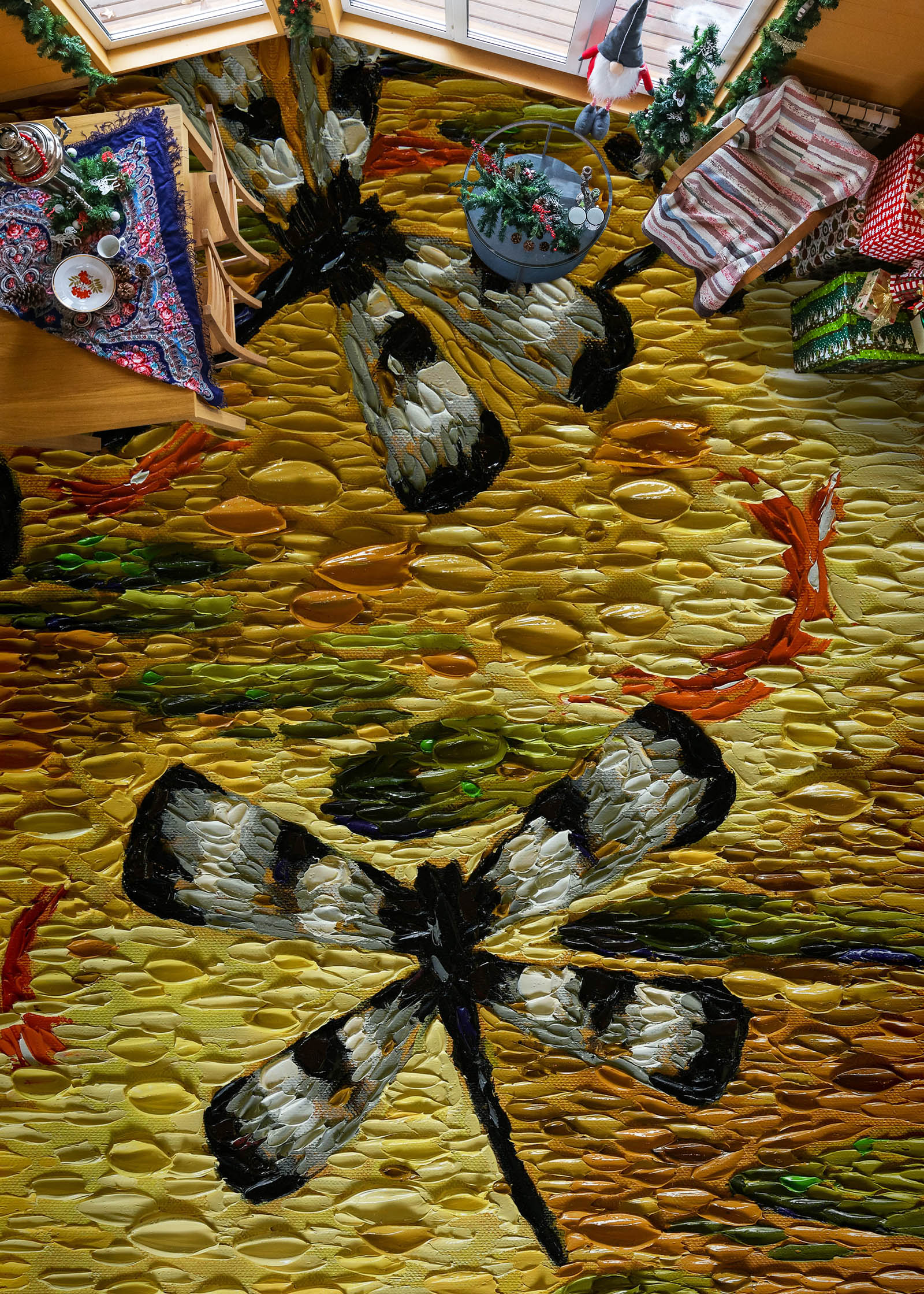 3D Dragonfly 102182 Dena Tollefson Floor Mural Wallpaper Murals Self-Adhesive Removable Print Epoxy