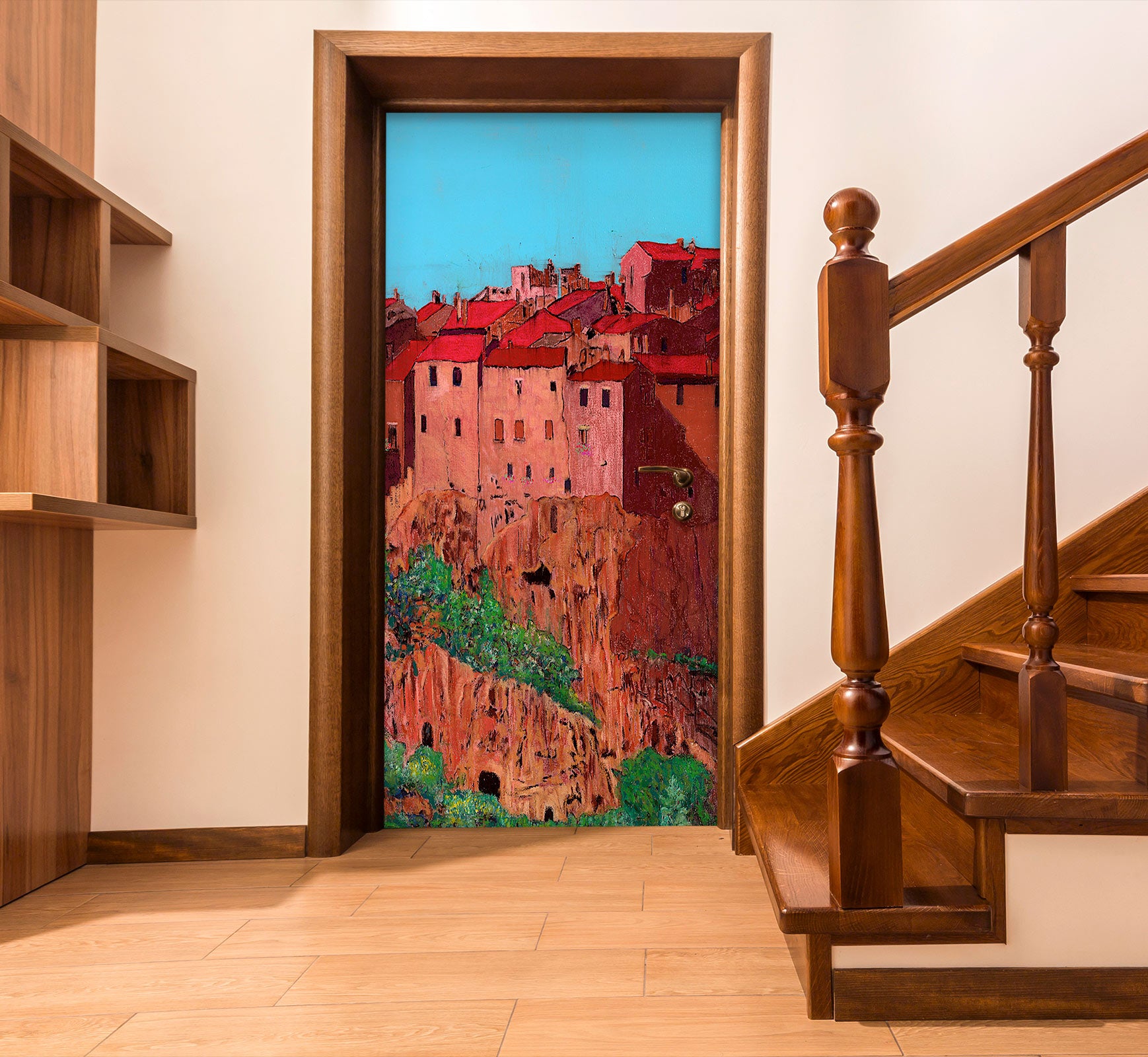 3D Red Mountain Rock House 9294 Allan P. Friedlander Door Mural
