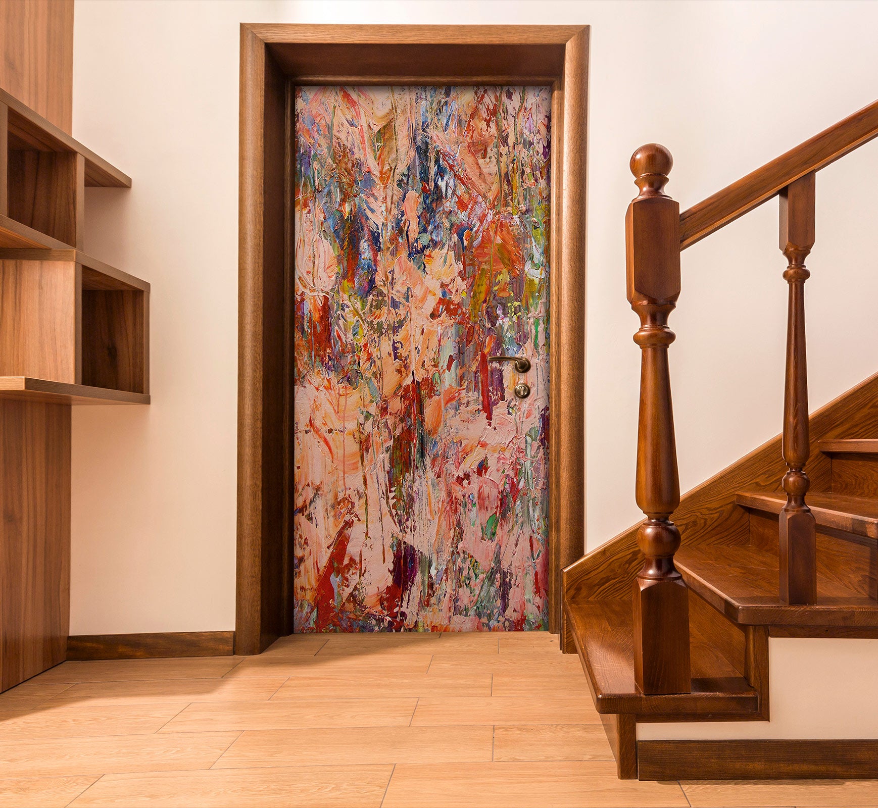 3D Red Pink Paint Pattern 93184 Allan P. Friedlander Door Mural