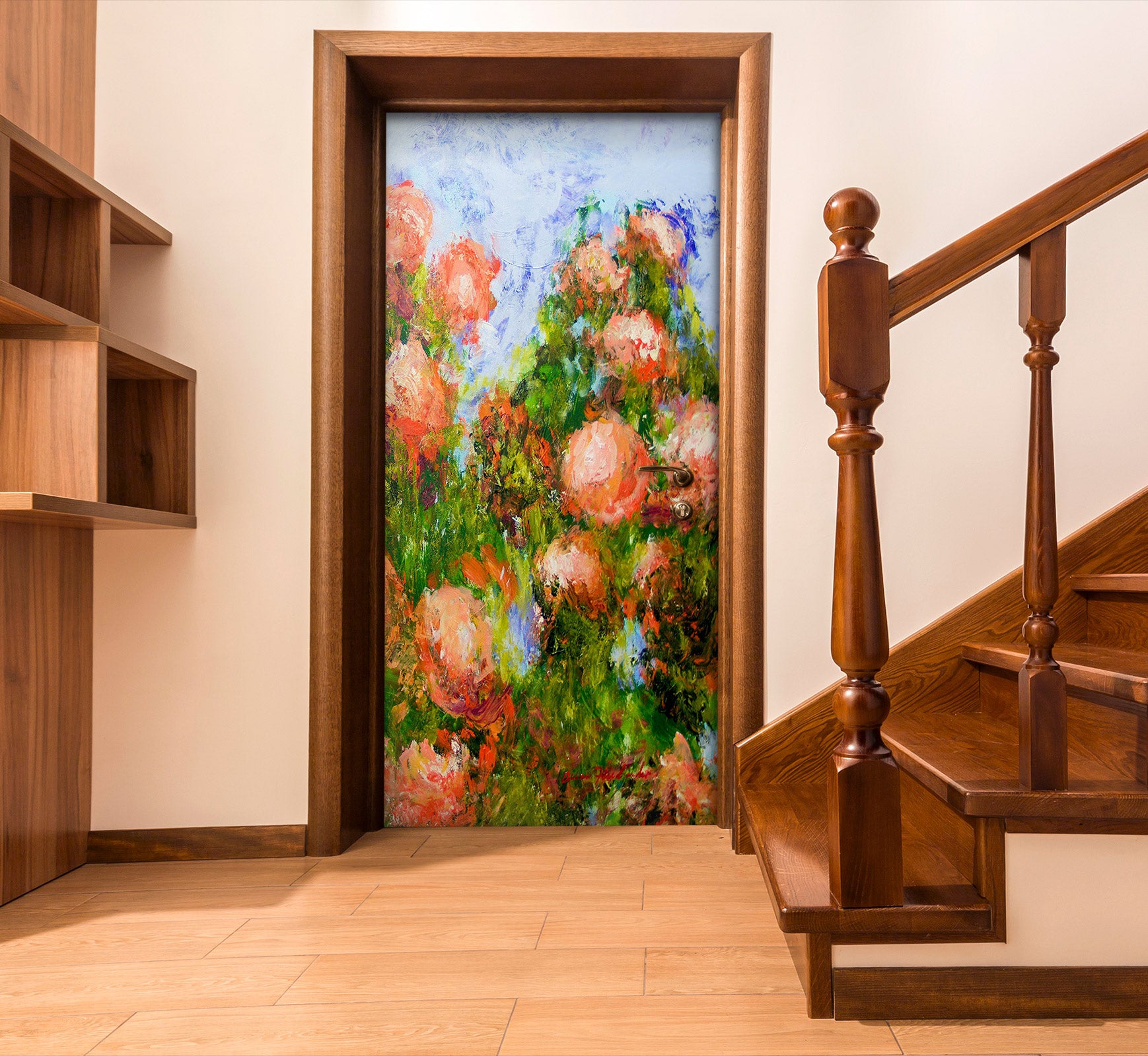 3D Painting Red Flowers 93207 Allan P. Friedlander Door Mural