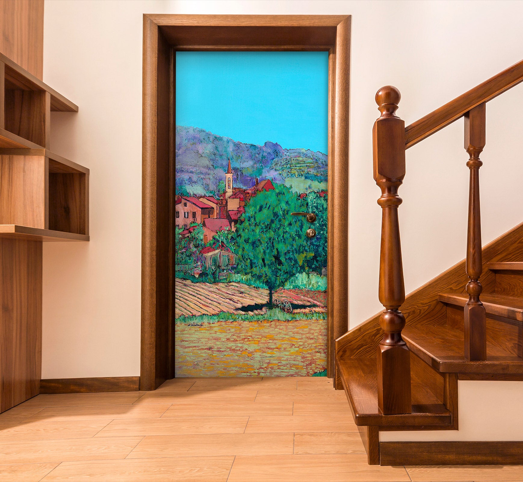 3D Field Trees Houses 9416 Allan P. Friedlander Door Mural