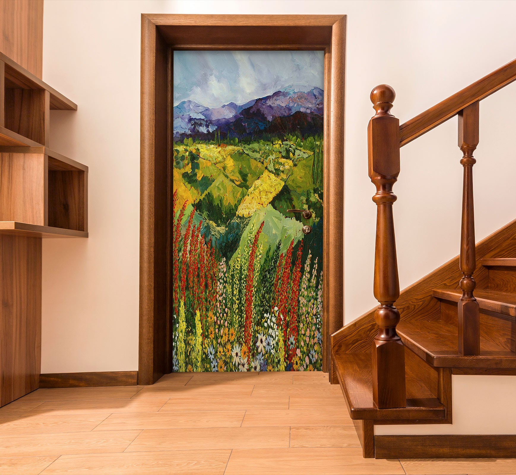 3D Hillside Meadow Mountains 9338 Allan P. Friedlander Door Mural