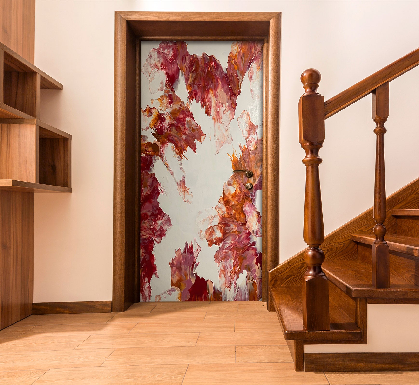 3D Red Pigment Texture 9206 Valerie Latrice Door Mural