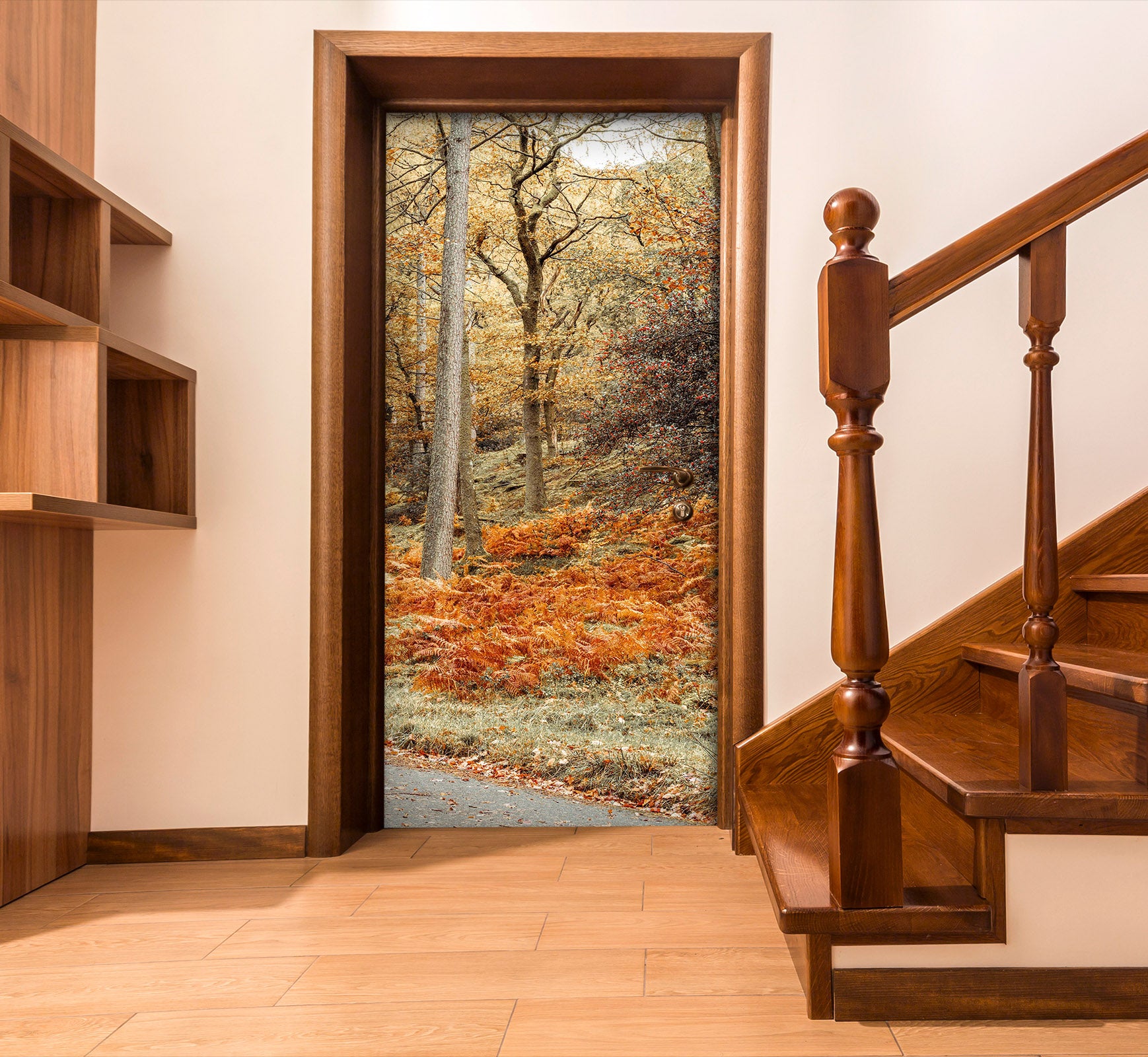 3D Forest Leaves 10208 Assaf Frank Door Mural