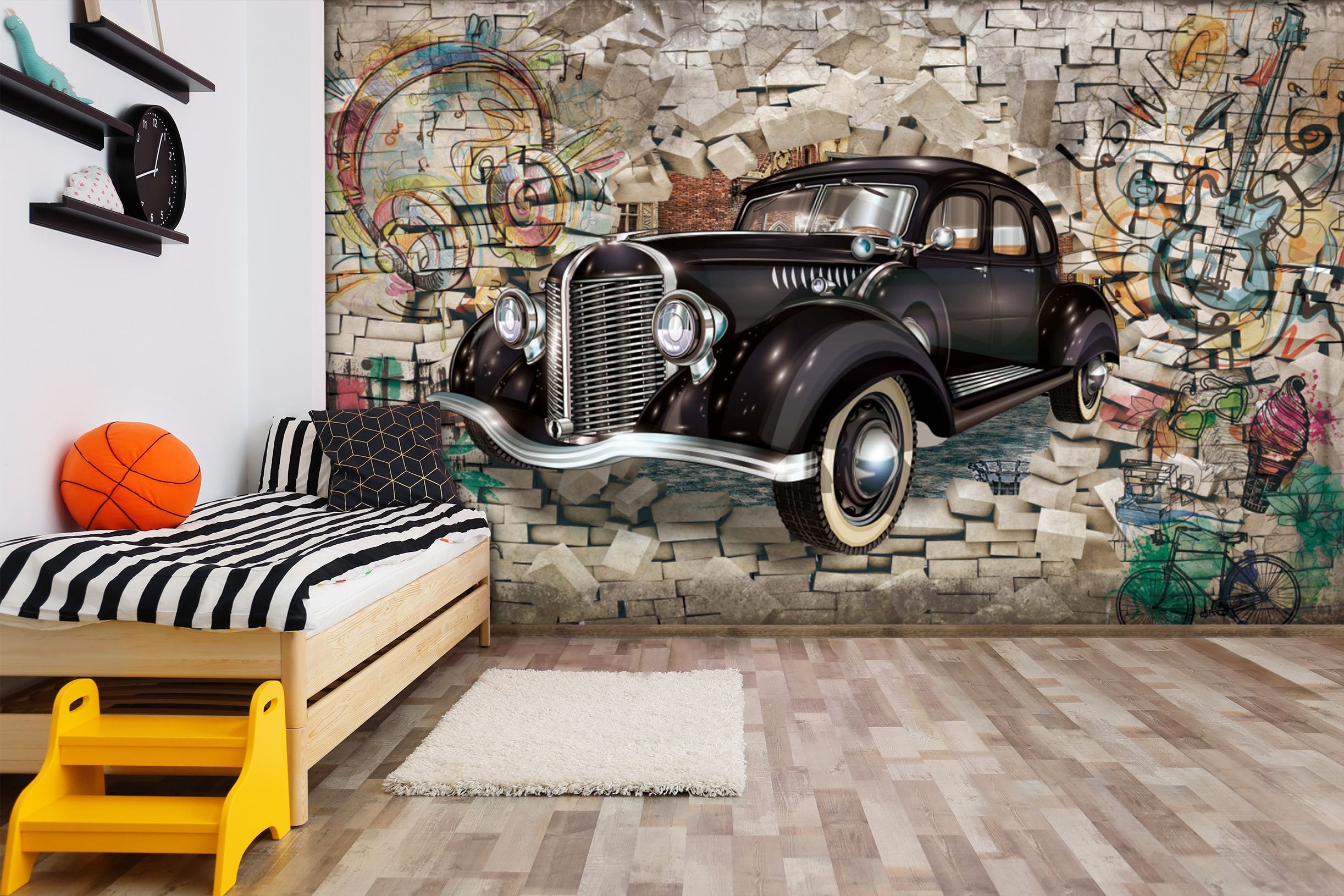 3D Black Truck 1638 Wall Murals Wallpaper AJ Wallpaper 2