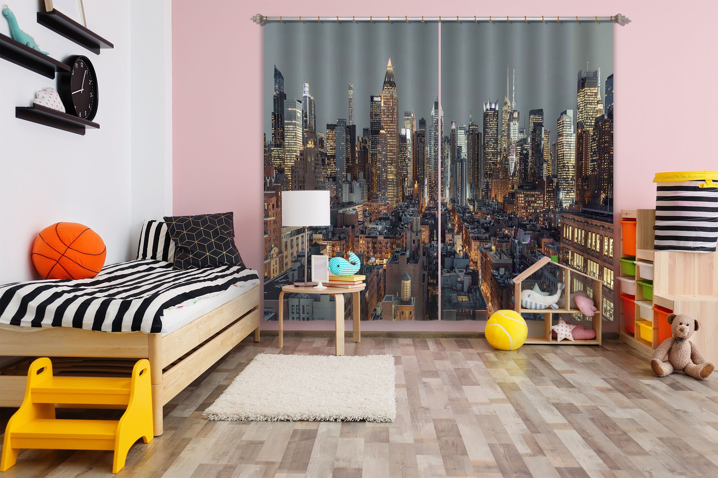 3D Night Lights 013 Assaf Frank Curtain Curtains Drapes