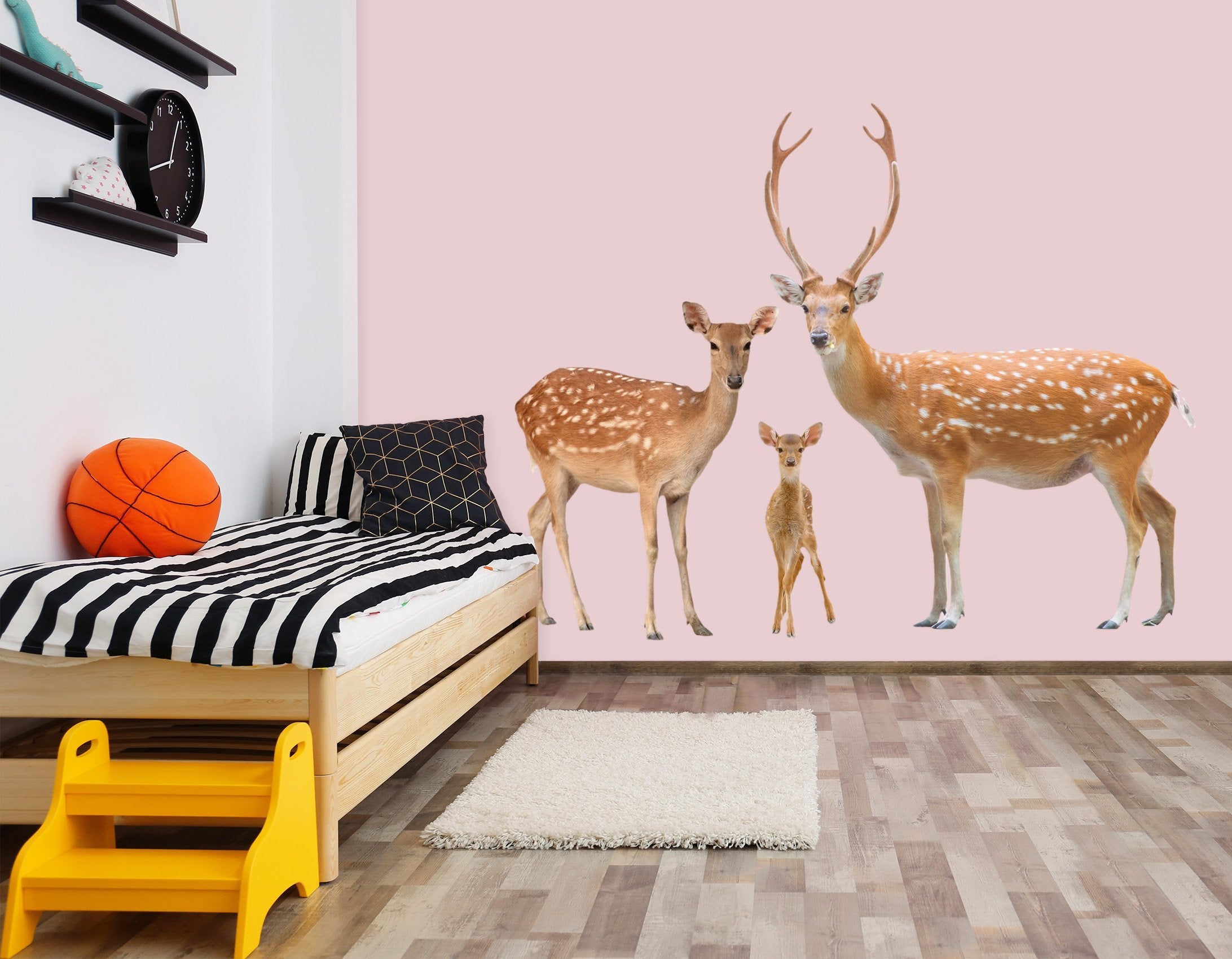 3D Sika Deer Family 114 Animals Wall Stickers Wallpaper AJ Wallpaper