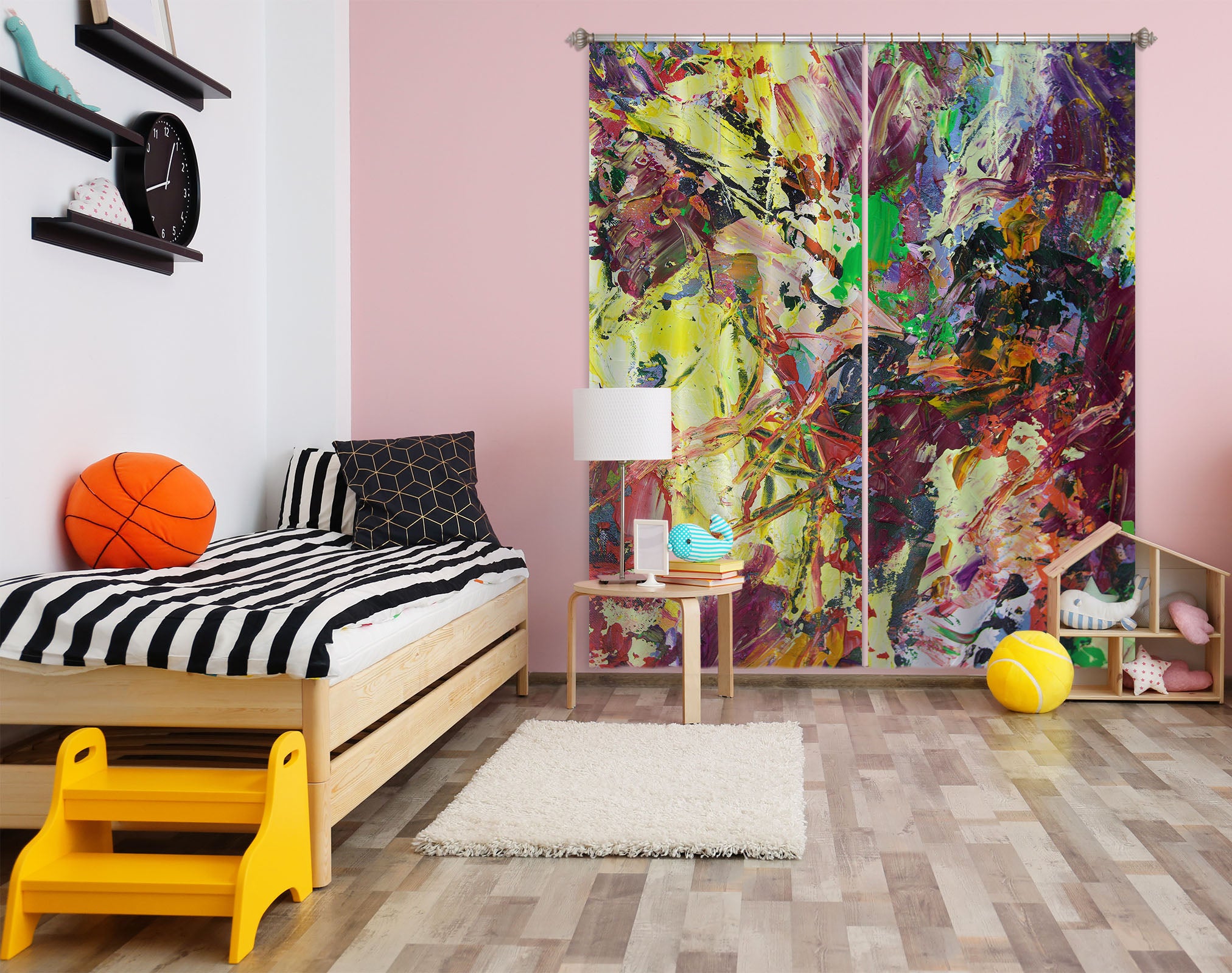 3D Sunny Forest 111 Allan P. Friedlander Curtain Curtains Drapes