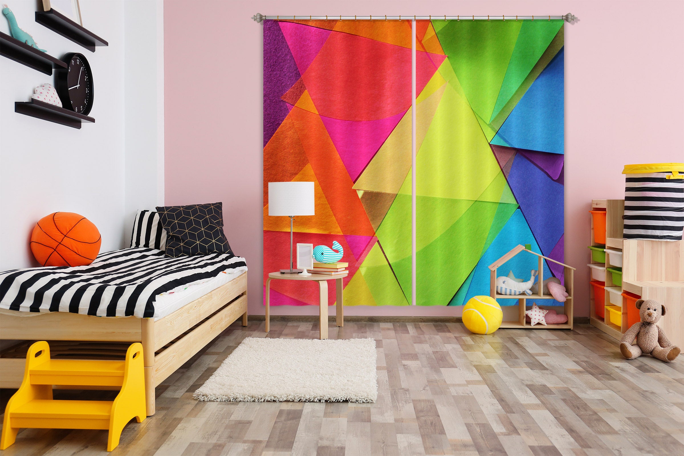 3D Colored Triangle 71061 Shandra Smith Curtain Curtains Drapes