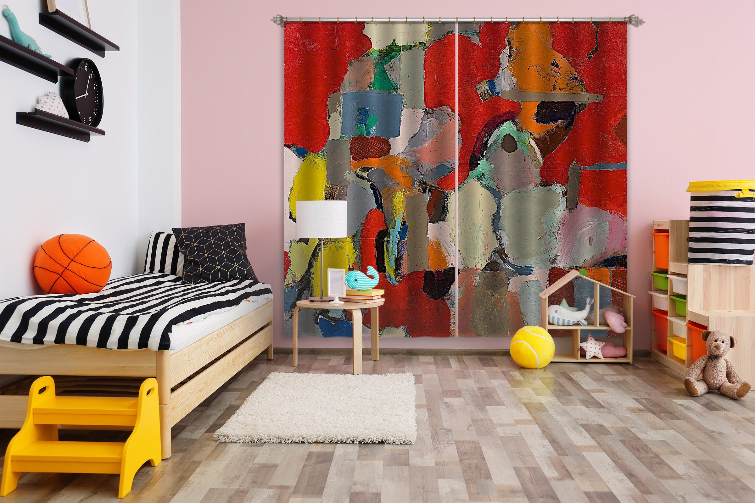 3D Color Graffiti 155 Allan P. Friedlander Curtain Curtains Drapes